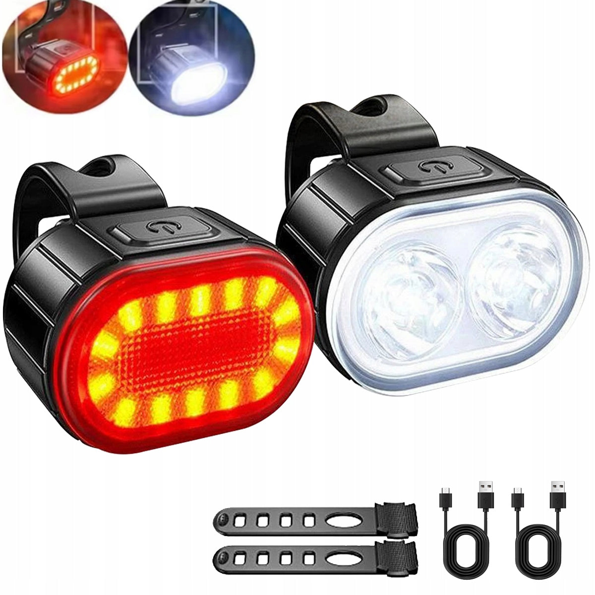 FRONT AND REAR BIKE LIGHT LED STRONG BATTERY FOR BIKE SET
