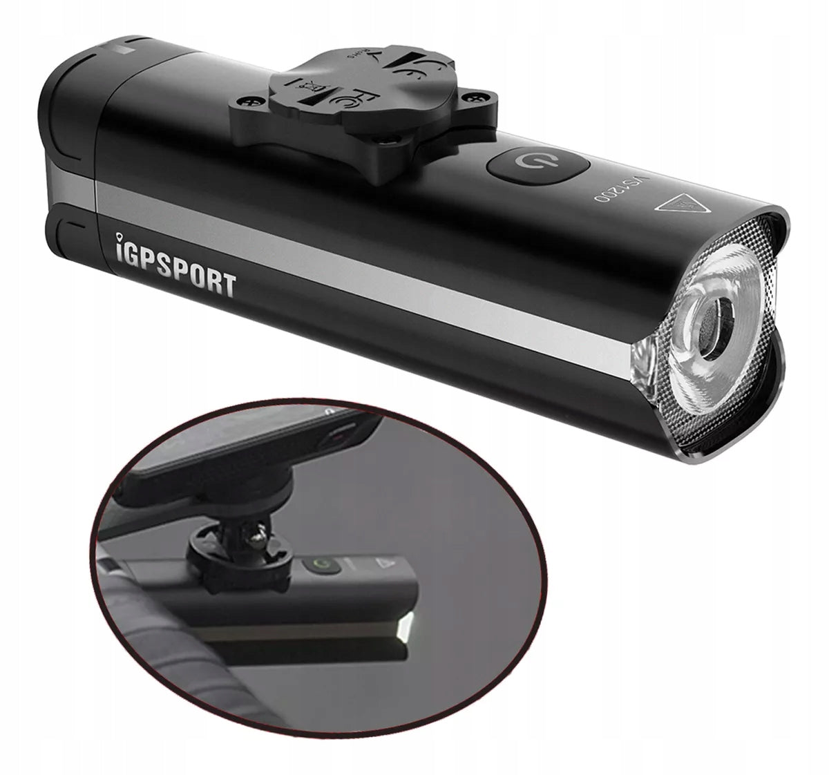 FRONT BICYCLE LIGHT SMART IGPSPORT VS1200 WITH HANDLE M80 1200LM