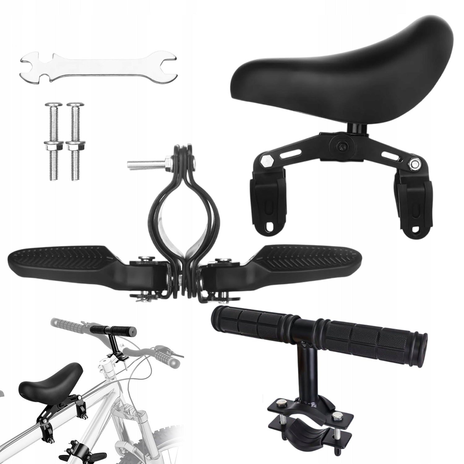 FRONT BICYCLE SEAT FOR CHILDREN BICYCLE SADDLE WITH HANDLEBAR