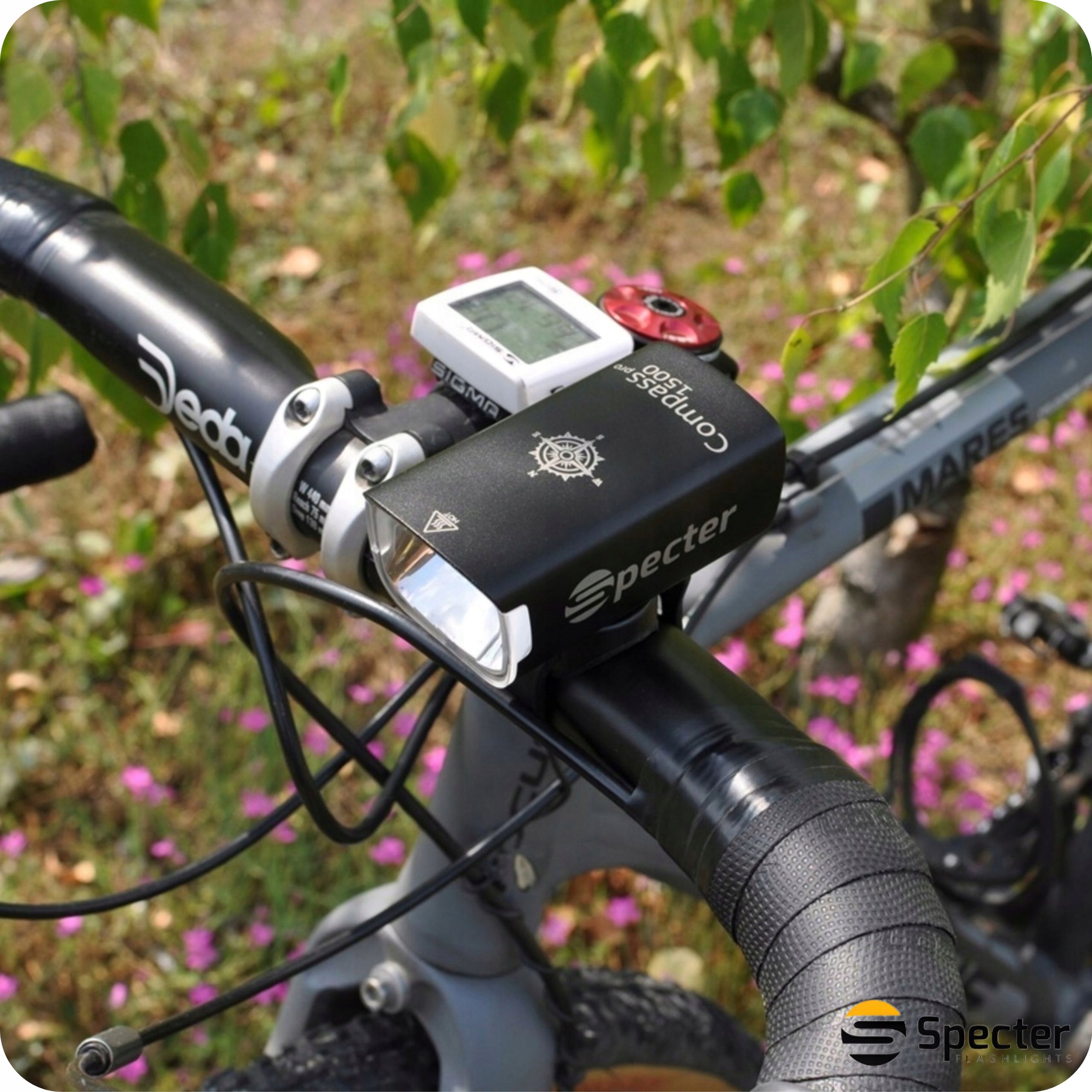 FRONT BIKE LIGHT LED USB C Specter Compass 1500LM 7 modes Brand Specter