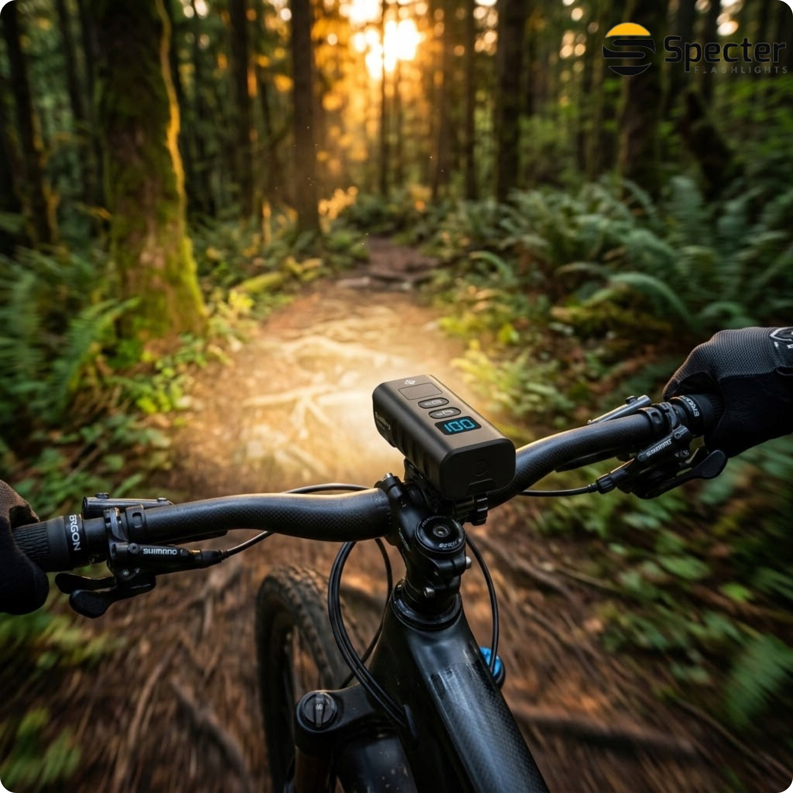 FRONT BIKE LIGHT LED USB C Specter Quattro 1600lm Powerful Powerbank Light beam 1600 lm