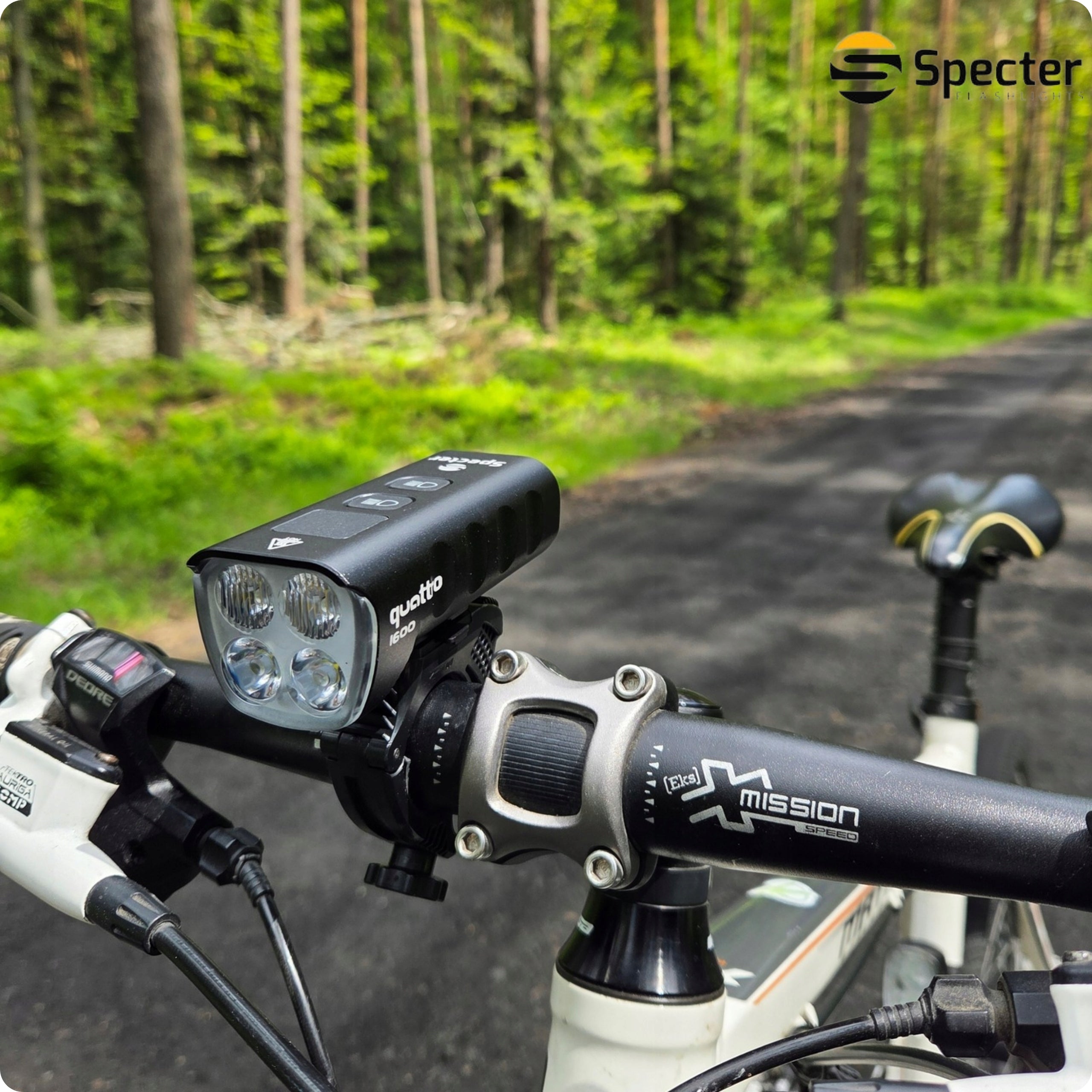 FRONT BIKE LIGHT LED USB C Specter Quattro 1600lm Powerful Powerbank Light source LED