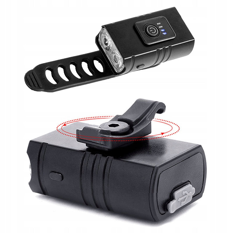 FRONT BIKE LIGHT + REAR LED FOR BICYCLE CORDLESS HANDLEBAR Kind set