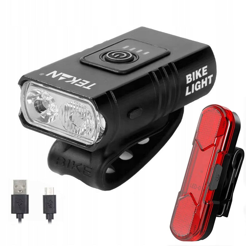 FRONT BIKE LIGHT + REAR STRONG FOR LED BATTERY 6 LIGHT MODES Packaging status original