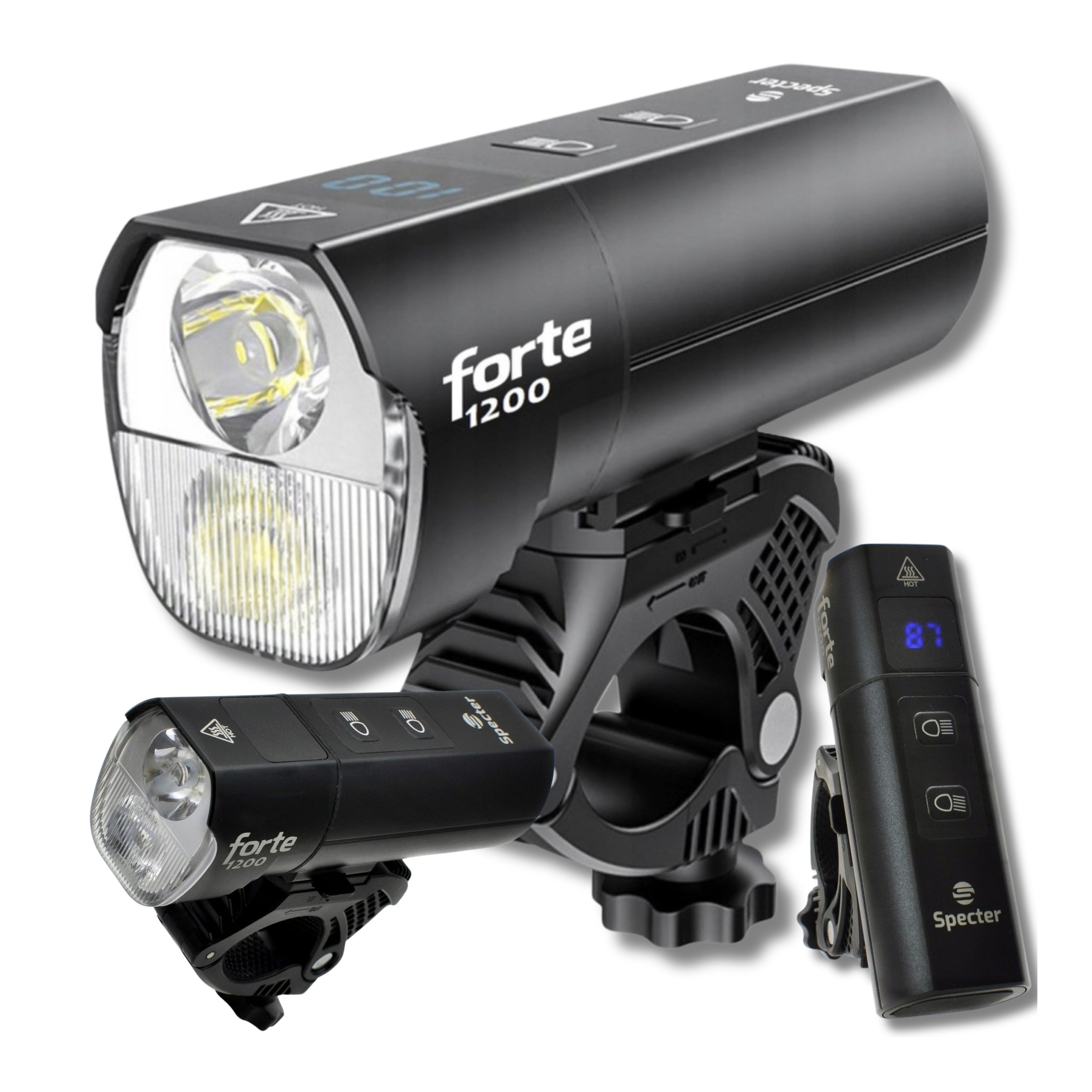 FRONT BIKE LIGHT SPECTER Forte 1200LM USB C Powerbank Strong