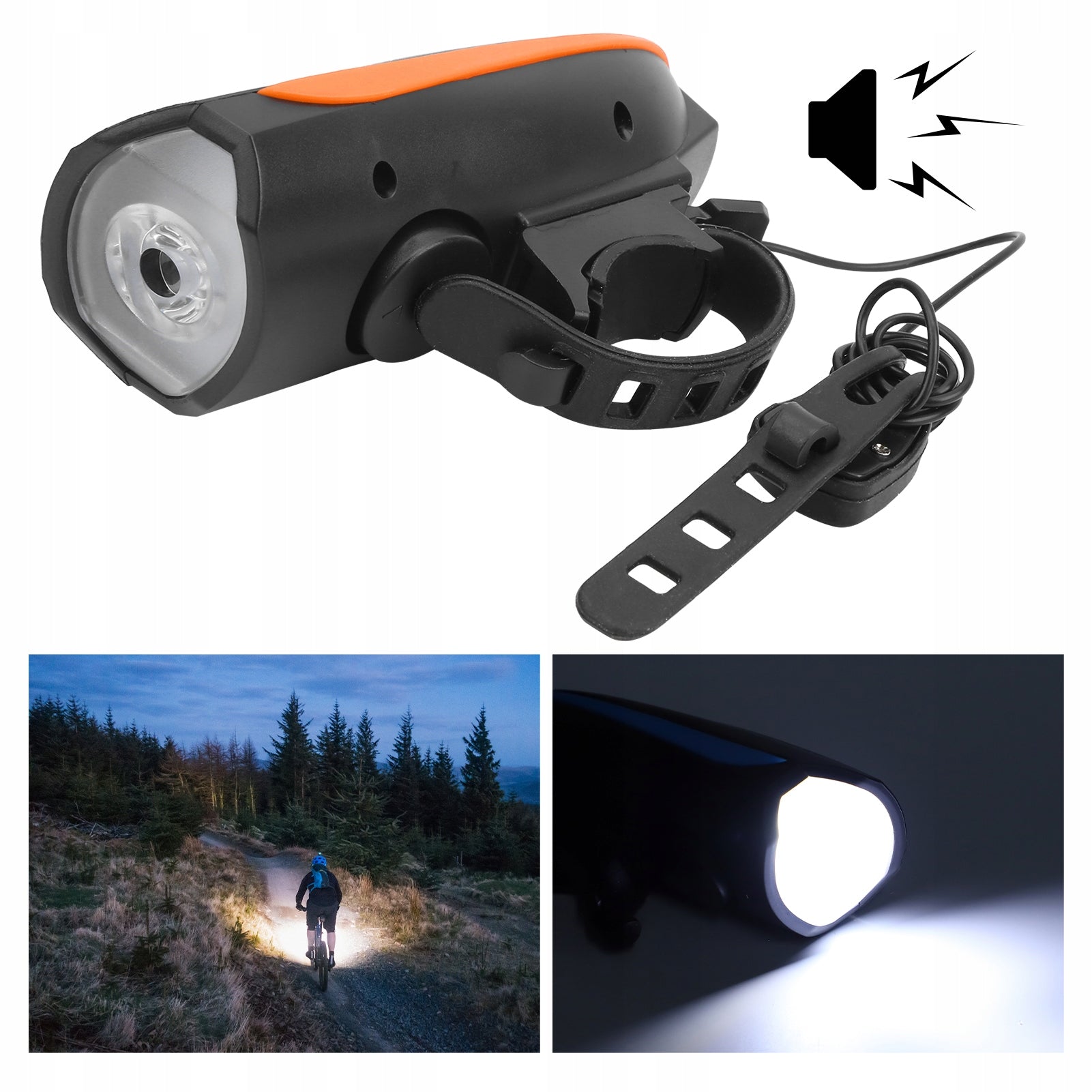FRONT BIKE LIGHT with horn led light front for USB handlebar Brand no brand