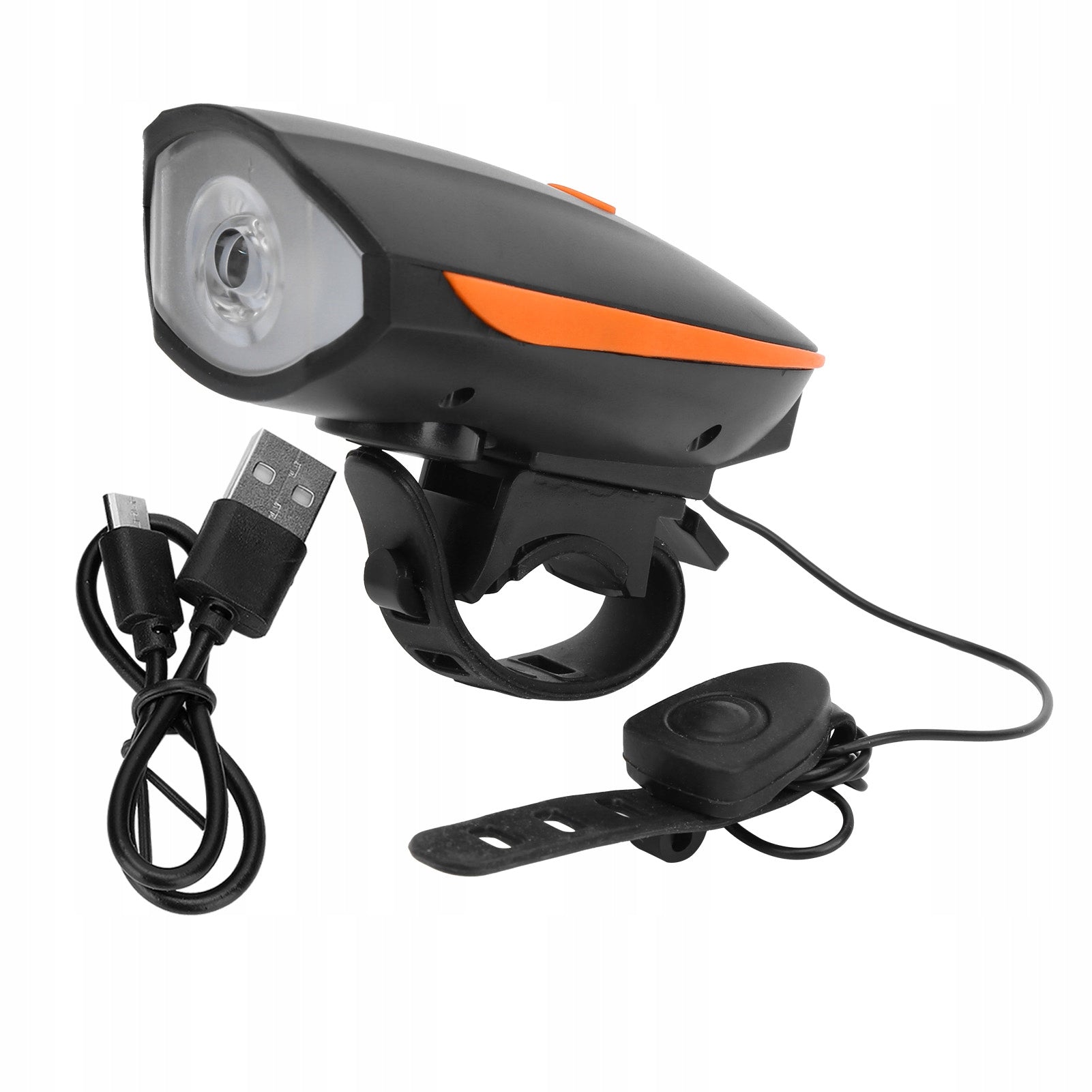 FRONT BIKE LIGHT with horn led light front for USB handlebar Packaging status original