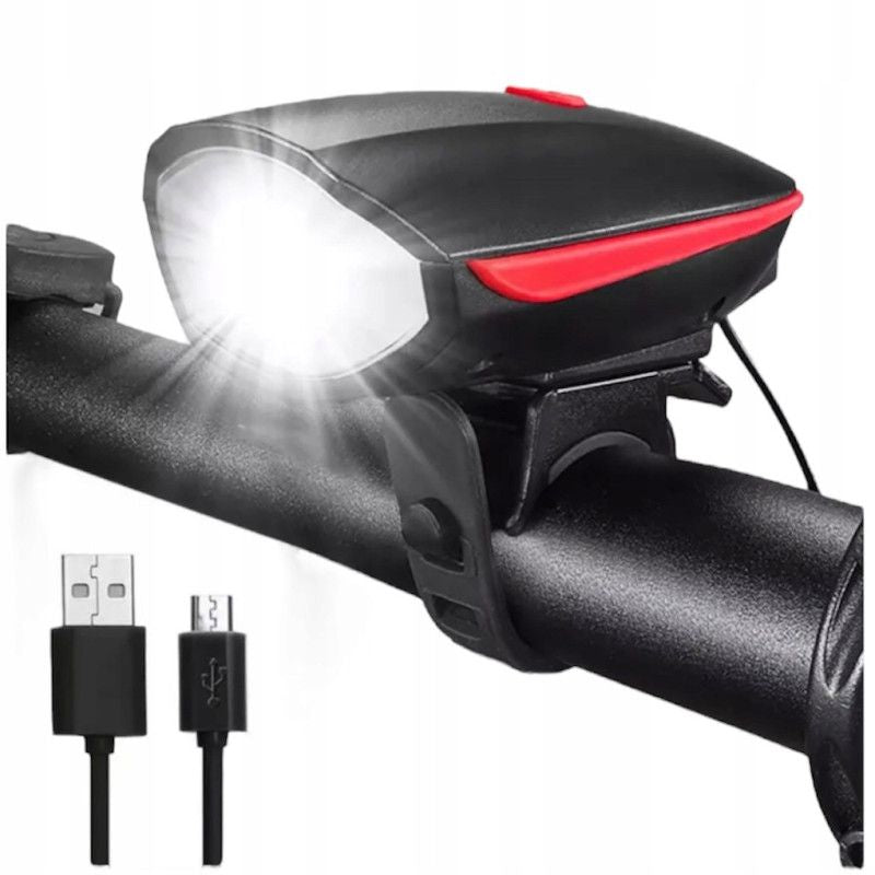 FRONT LED BICYCLE LIGHT 250lm FRONT RECHARGEABLE USB FLASHLIGHT HORN Brand no brand