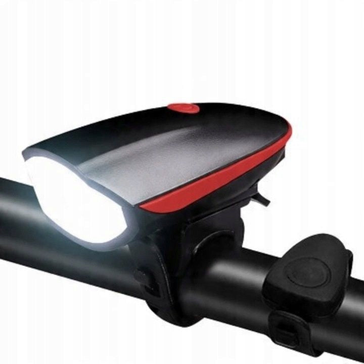 FRONT LED BICYCLE LIGHT 250lm FRONT RECHARGEABLE USB FLASHLIGHT HORN Color black