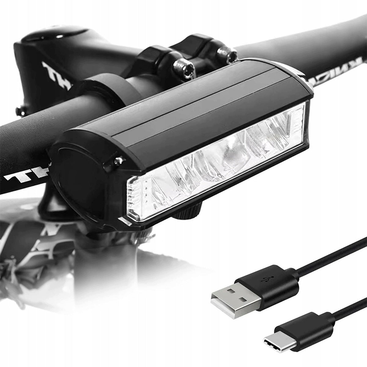 FRONT LED BICYCLE LIGHT FRONT BIKE HANDLEBAR STRONG USB 900lm