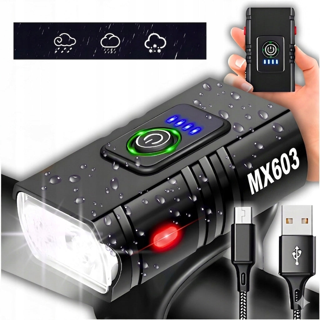 FRONT LED BICYCLE LIGHT POWERFUL RECHARGEABLE FOR BICYCLE LED Modes