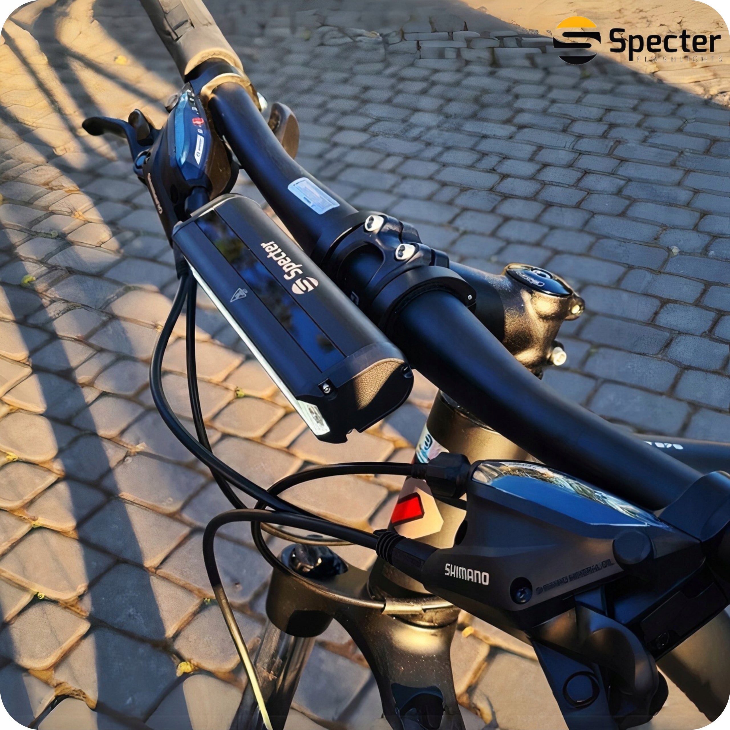 FRONT LED BICYCLE LIGHT Powerful USB C 1400LM IPX6 Specter Simple Installation Model światło na rower usb typ c 5 trybów z uchwytem