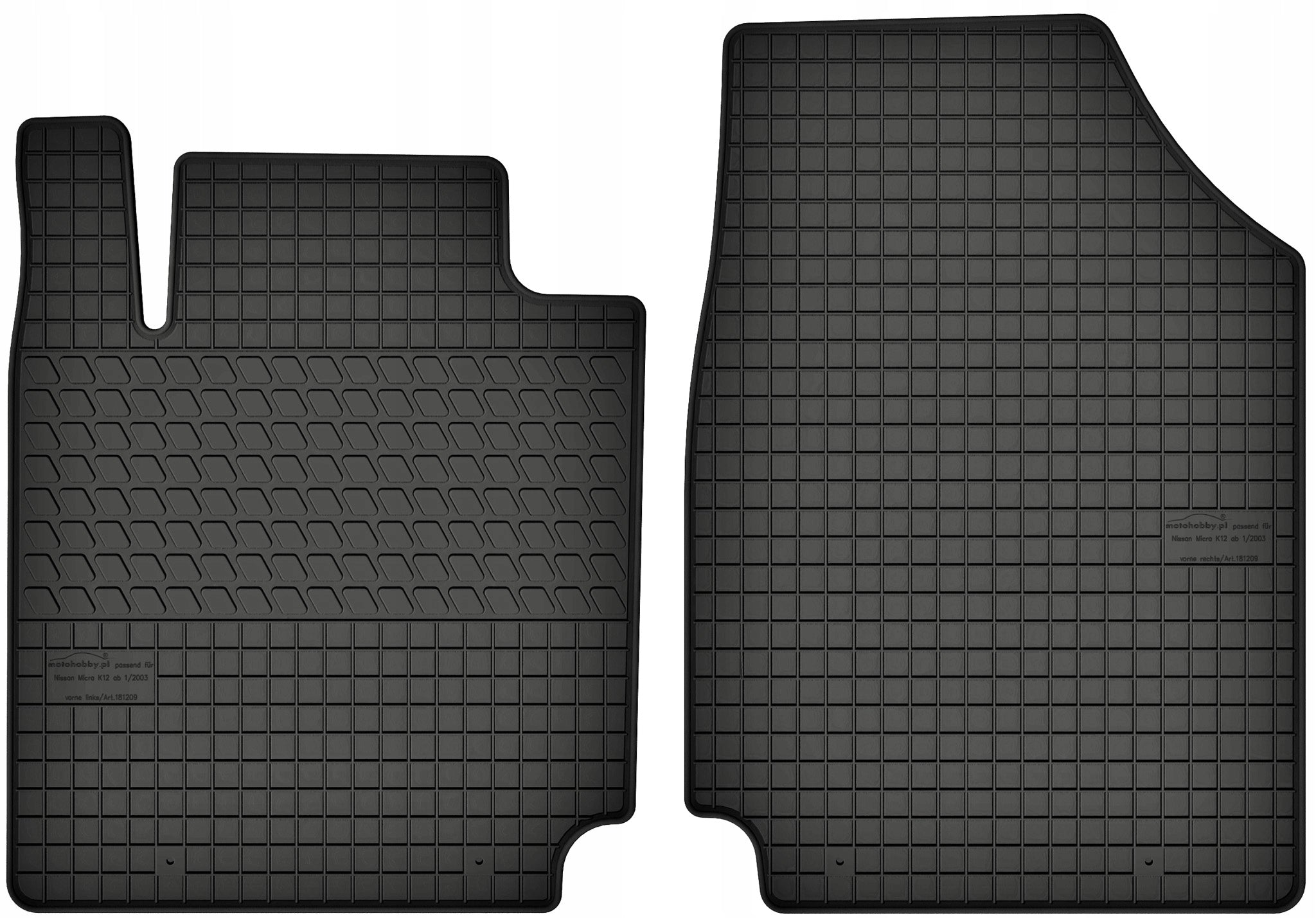 FRONT RUBBER MATS DEDICATED TO Nissan Micra K12