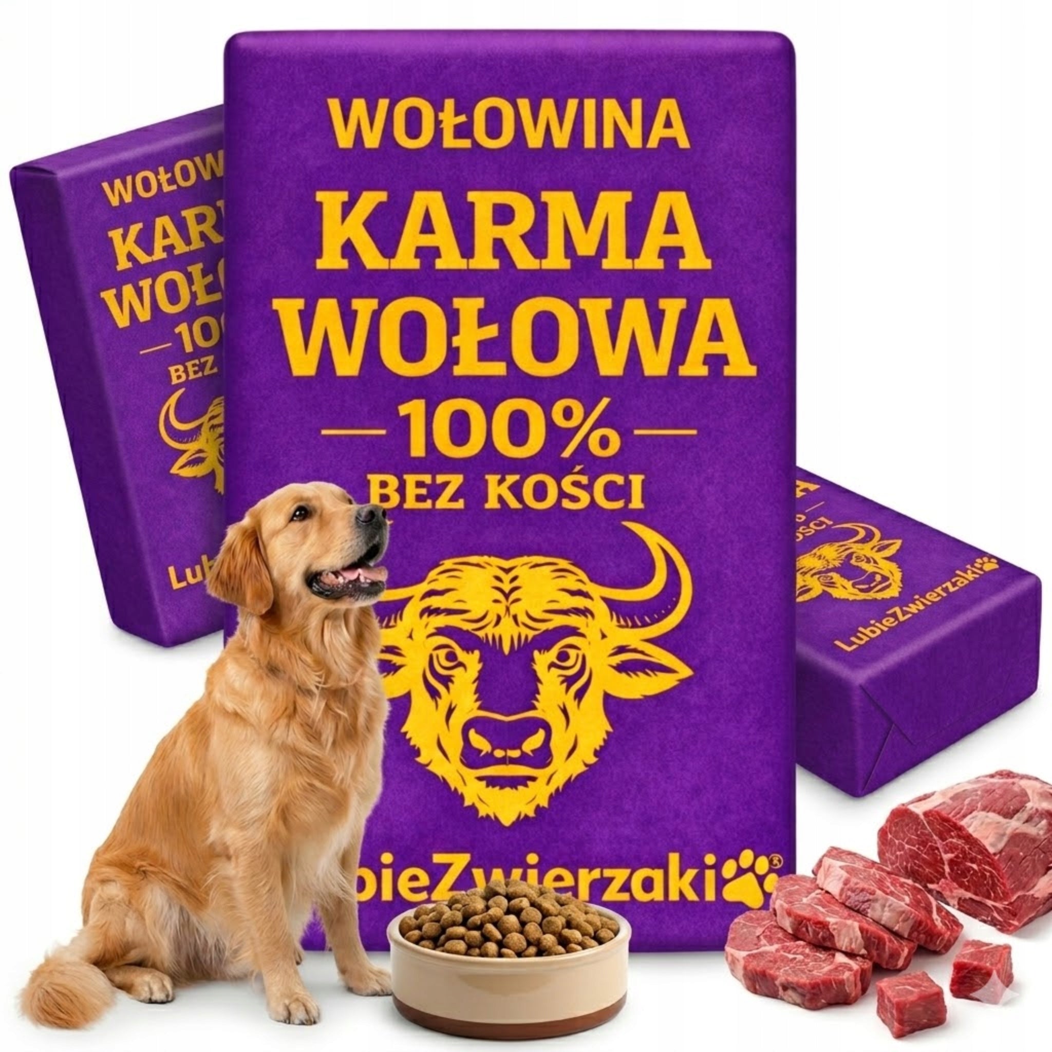 FROZEN MEAT FOR DOG BONELESS BEEF 100% BARF CUBES BEEF FEED 10KG Manufacturer code MIĘSO MROŻONE BEZ KOŚCI WOŁOWINA 10KG