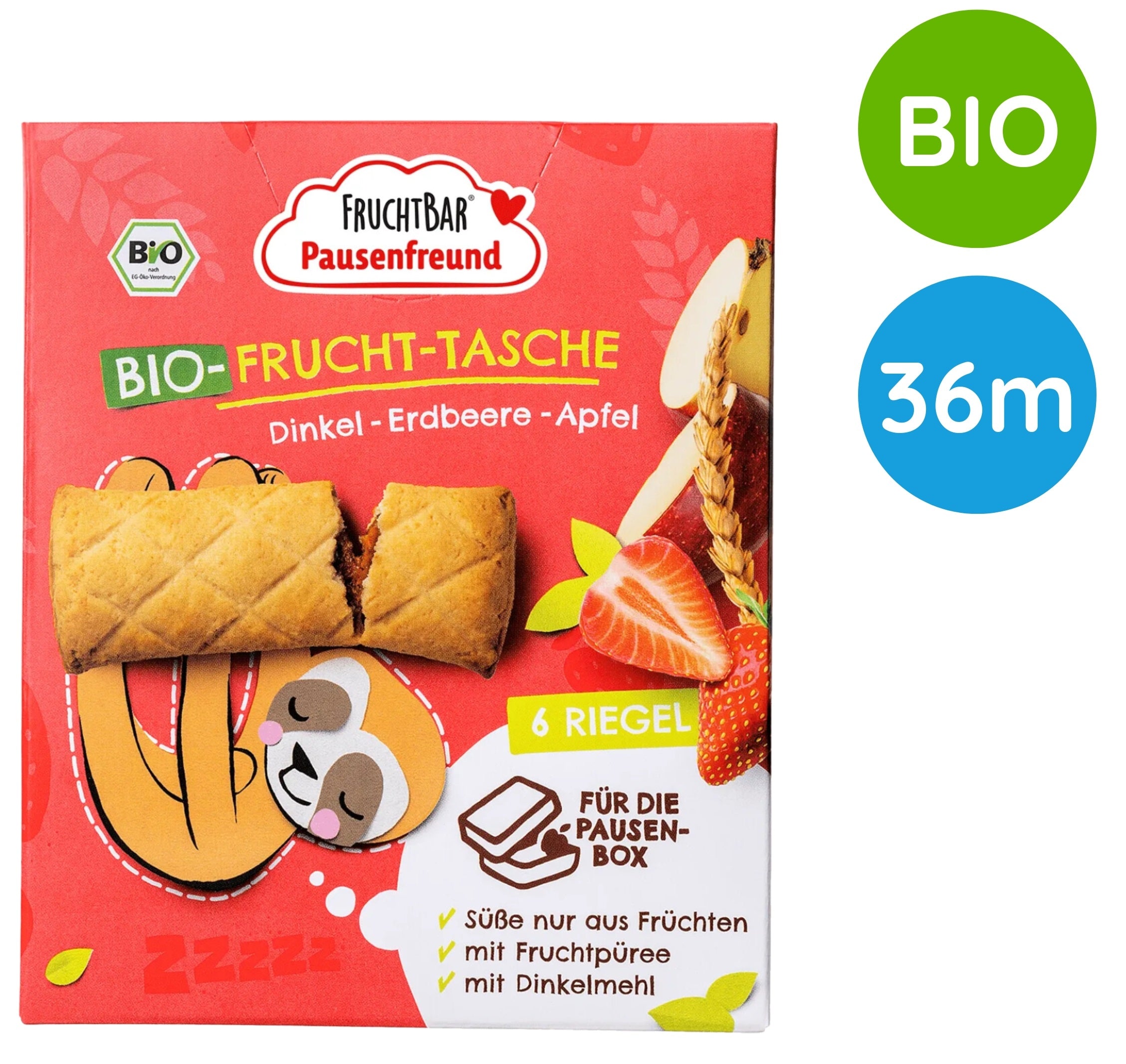 FRUCHTBAR Spelt cookies with strawberry and apple filling 6x BIO 22g
