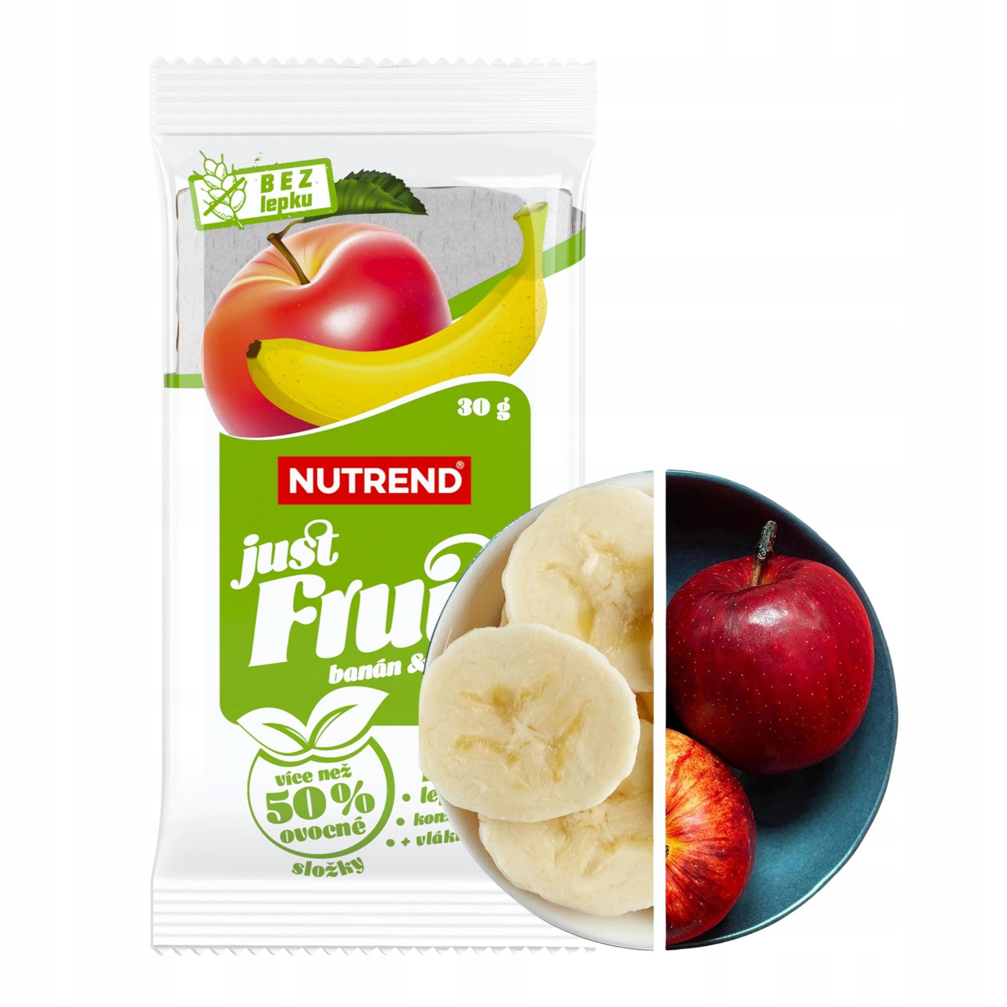 FRUIT BAR NUTREND JUST FRUIT 30G APPLE BANANA 50% FRUIT WITHOUT GLUTEN