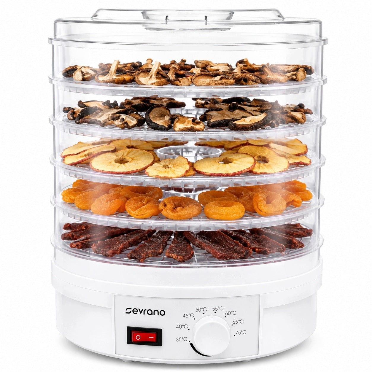 FRUIT VEGETABLE MUSHROOM DRYER LARGE STRONG ELECTRIC FOOD 600W 5 SIT Brand SEVRANO