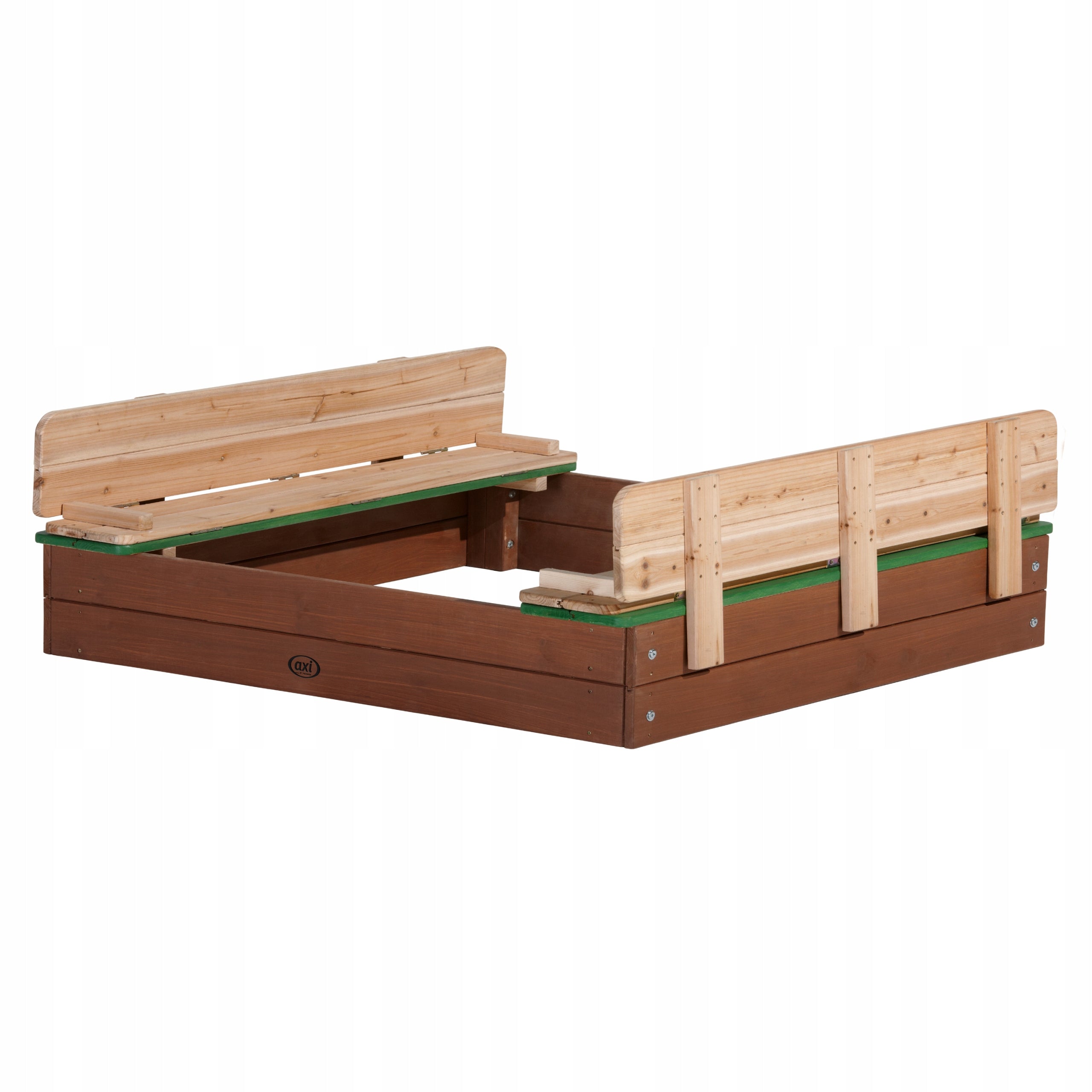 FSC wood sandbox with benches and cover AXI