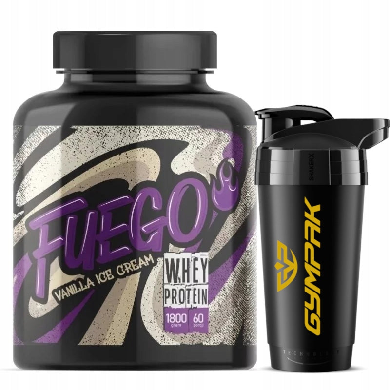 FUEGO WHEY PROTEIN 1800 G VANILLA ICE CREAM WPC + SHAKER FREEBIE