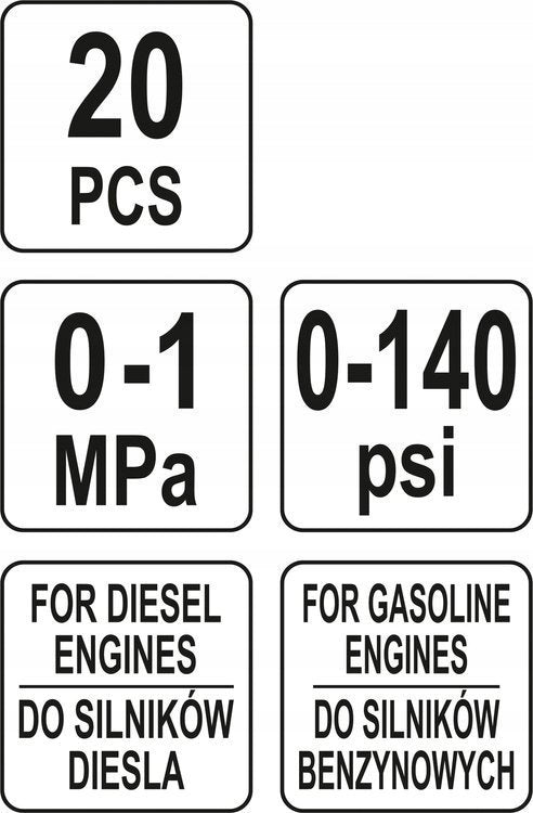 FUEL INJECTION PRESSURE GAUGE 20CZ.YT-73025YATO Brand Yato