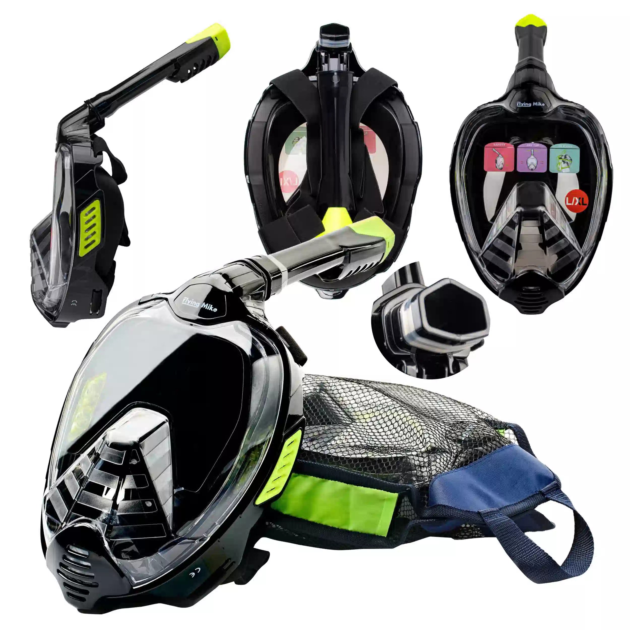 FULL FACE DIVE Mask FOR WHOLE FACE snorkeling WITH SNORKEL S/M