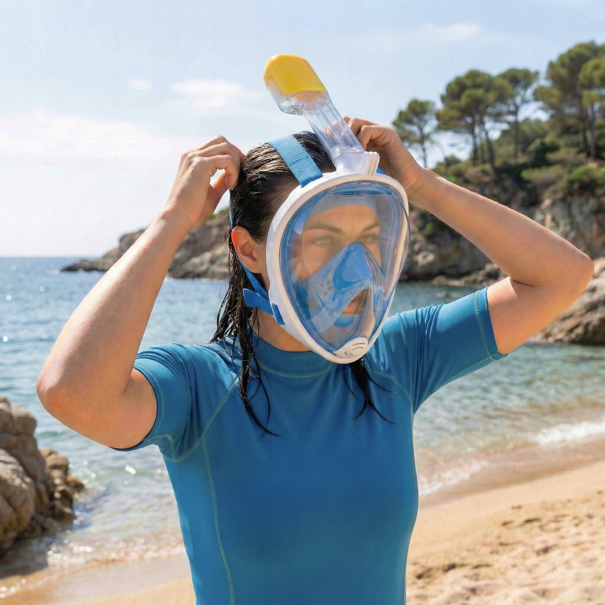 FULL FACE DIVING MASK FOR CHILDREN FOR SNORKELING S/M AntiFog Packaging status original