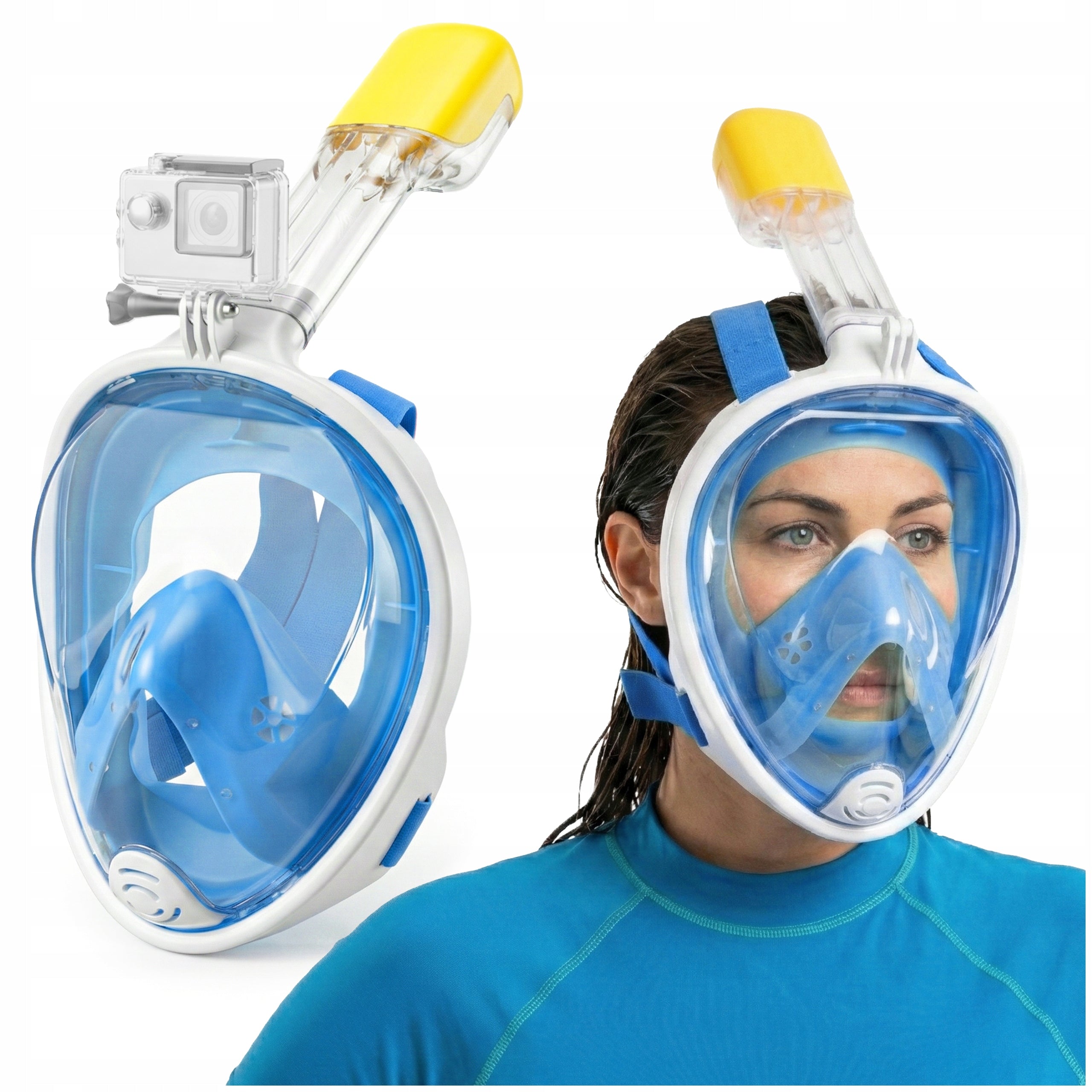 FULL FACE DIVING MASK FOR KIDS FOR SNORKELING S/M AntiFog