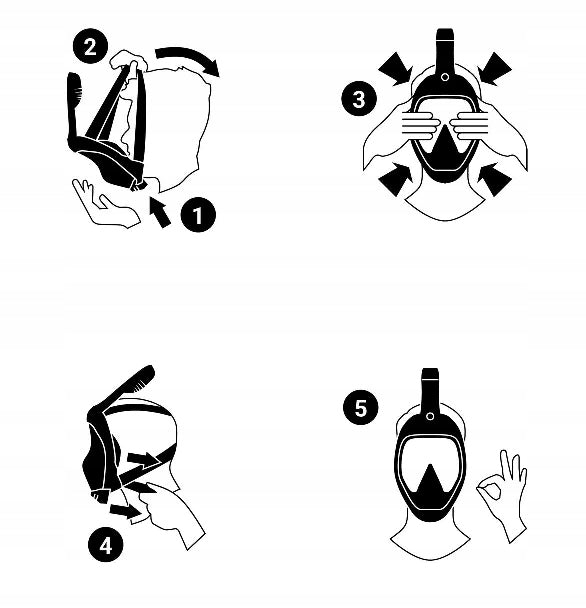 FULL FACE MASK FOR BREATHING SNORKELING DIVING SUBEA # M/L Packaging status original