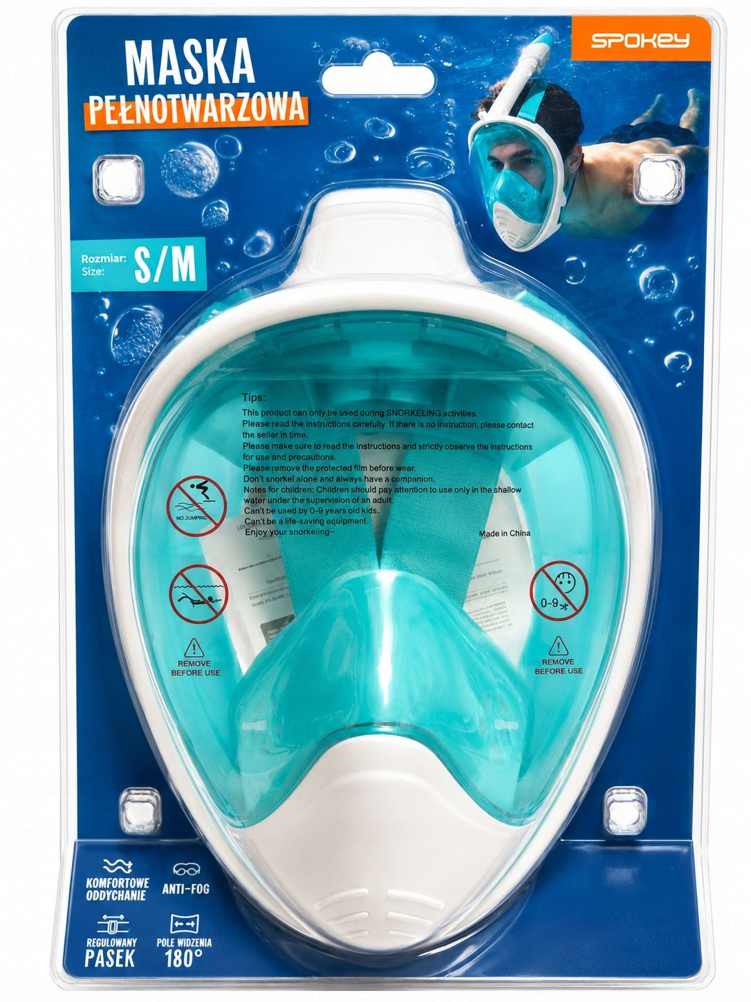 FULL FACE MASK with Diving Tube Snorkeling S/M