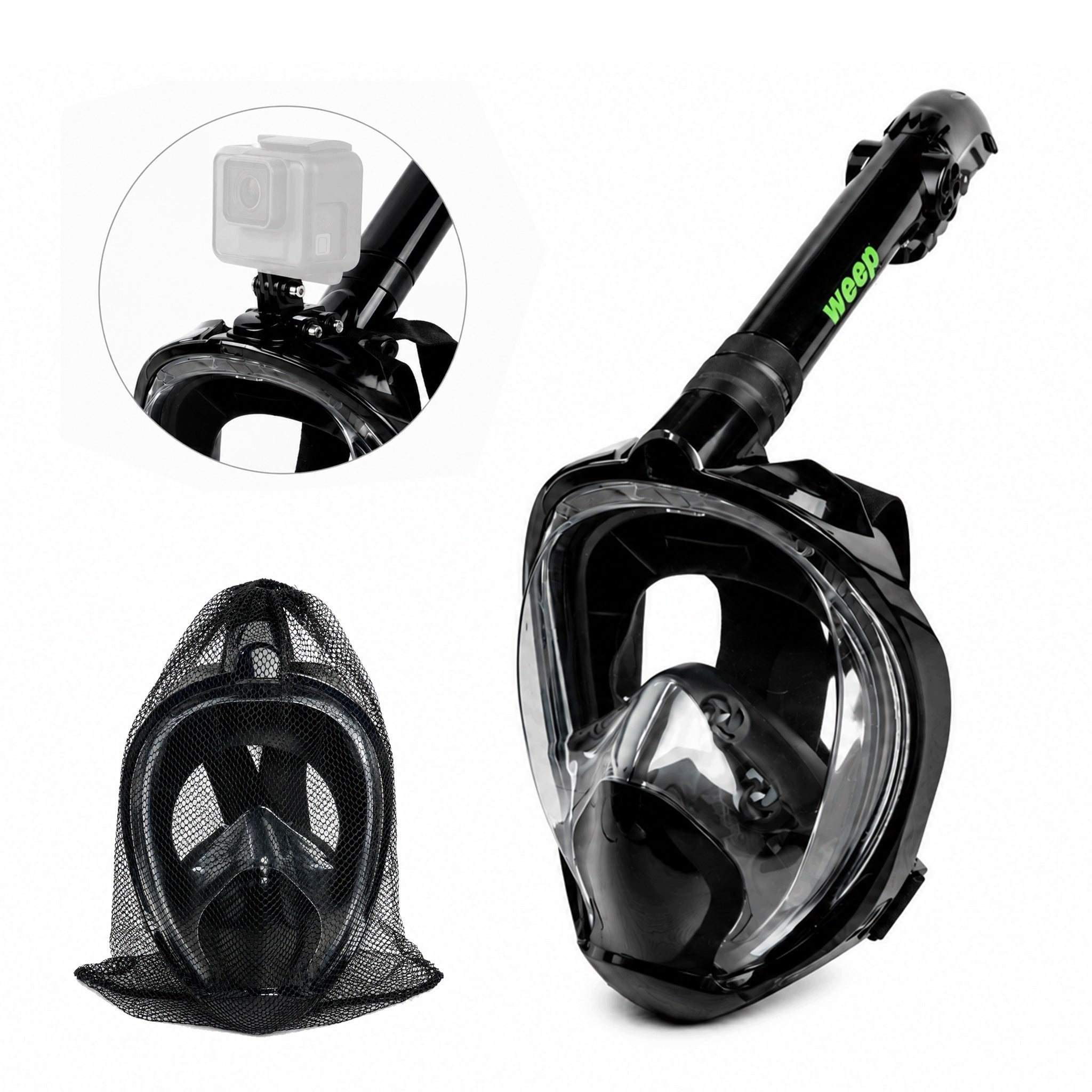 FULL FACE PANORAMIC DIVING MASK 180° NO FOG WEEP LG PRO L/XL