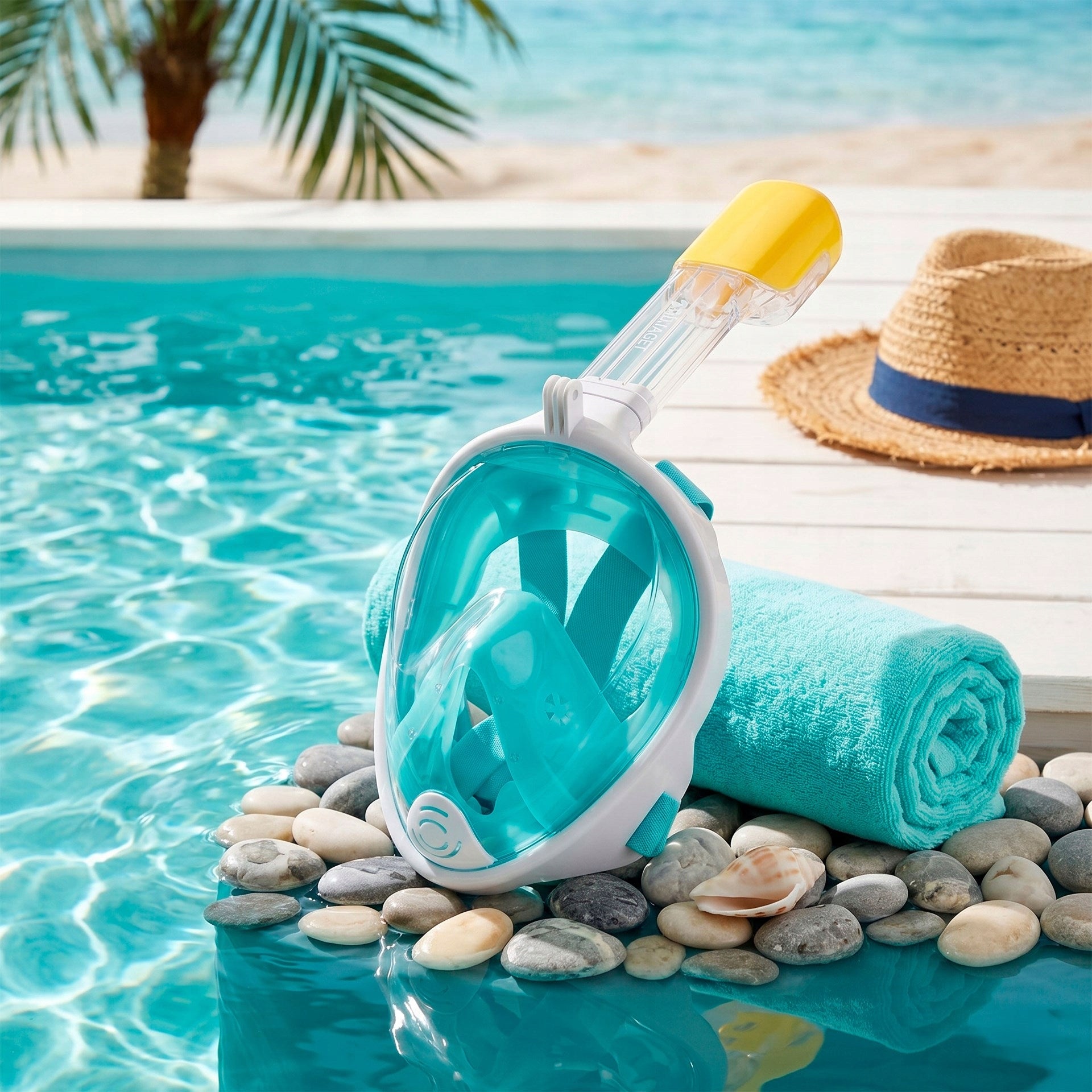 FULL FACE SNORKELING DIVING MASK L/XL FOR THE WHOLE FACE does not evaporate Color multicolor