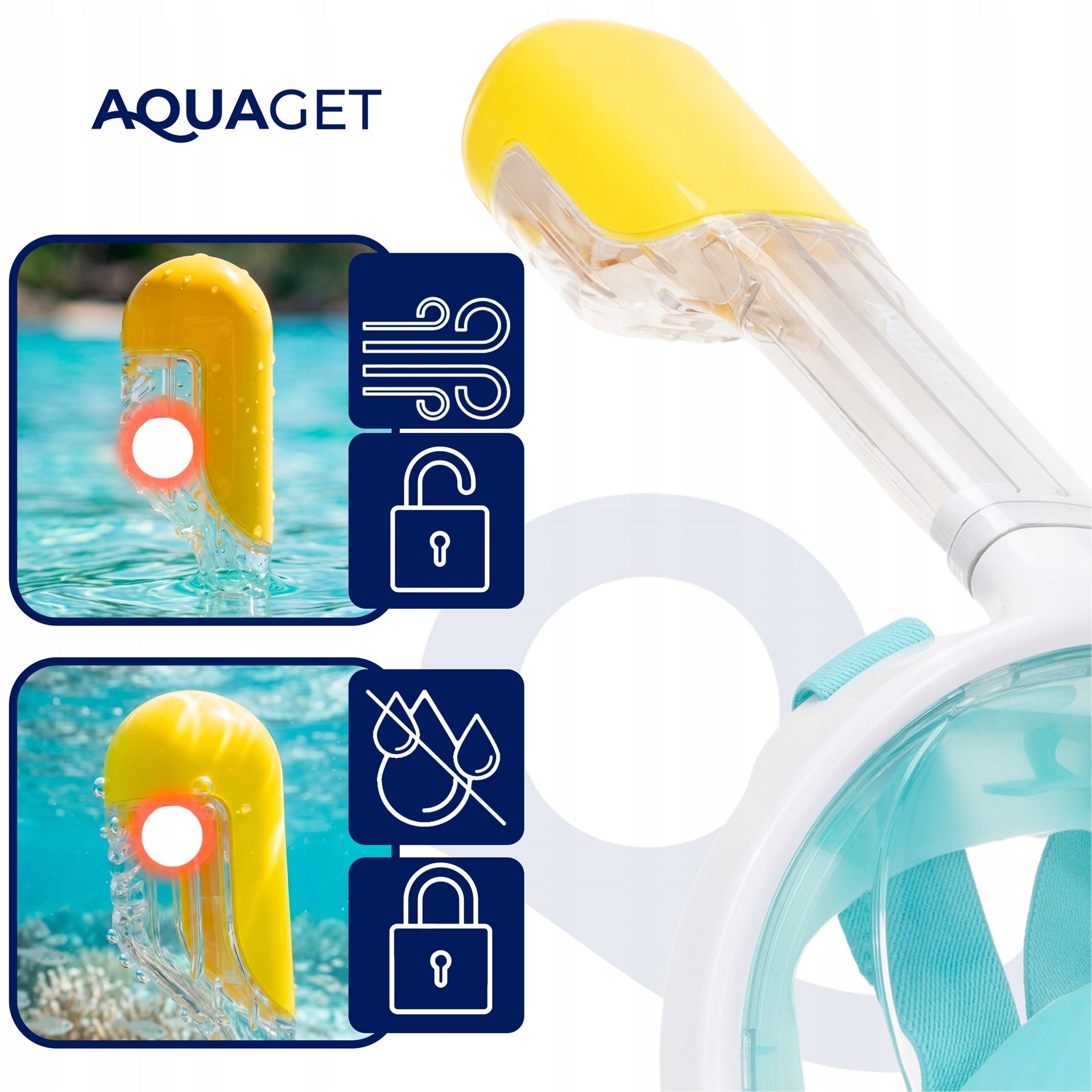 FULL FACE SNORKELING DIVING MASK L/XL FOR THE WHOLE FACE does not evaporate Gender unisex product
