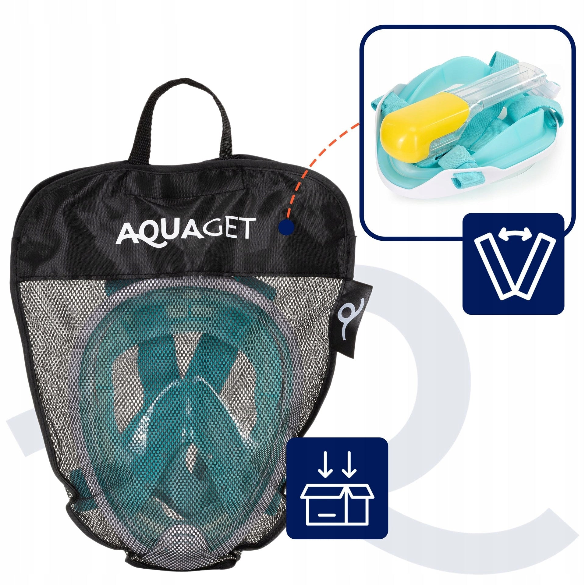 FULL FACE SNORKELING DIVING MASK L/XL FOR THE WHOLE FACE does not evaporate Manufacturer code AQ0002
