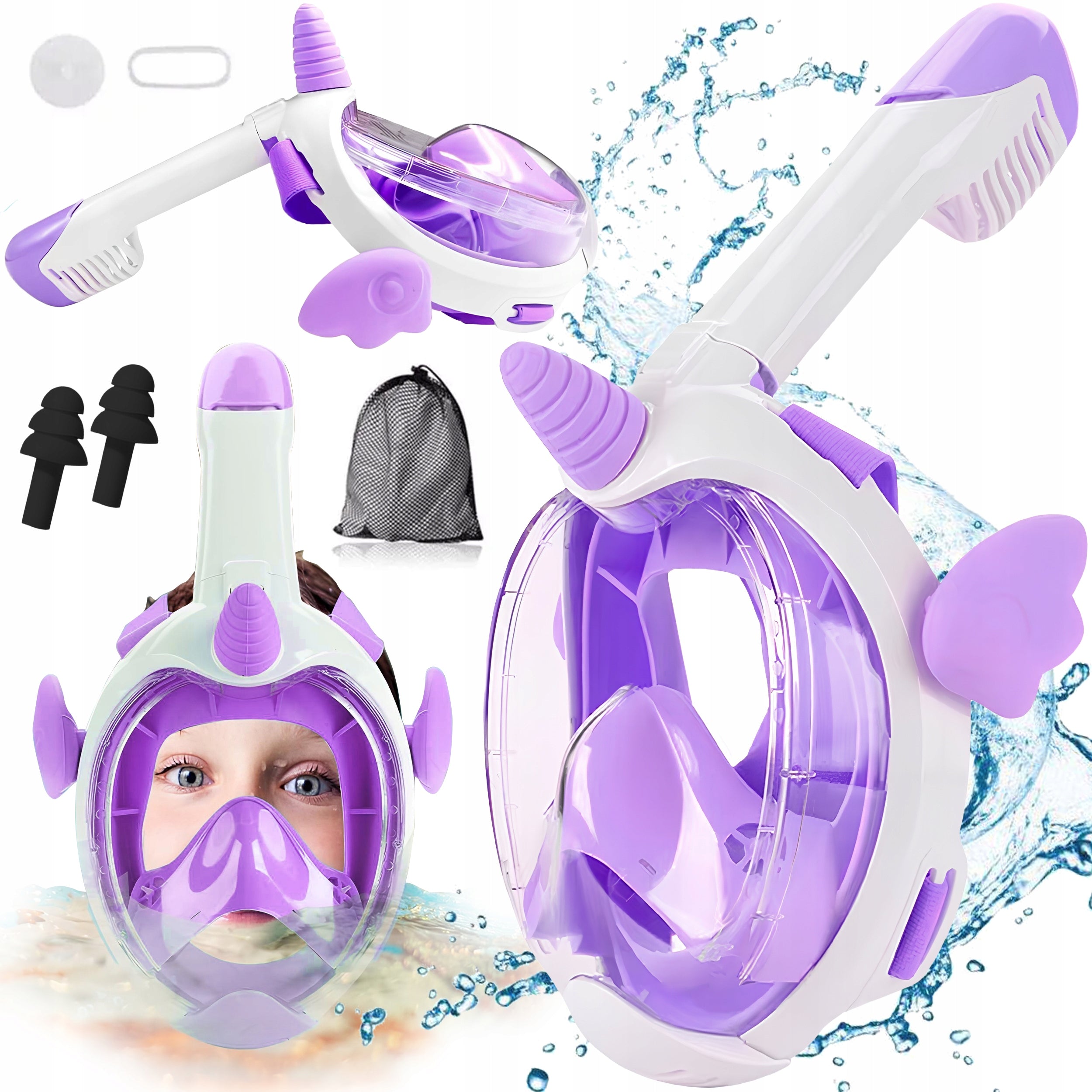 FULL FACE SNORKELING MASK FOR CHILDREN 2-8 YEARS XS ANTIFOG