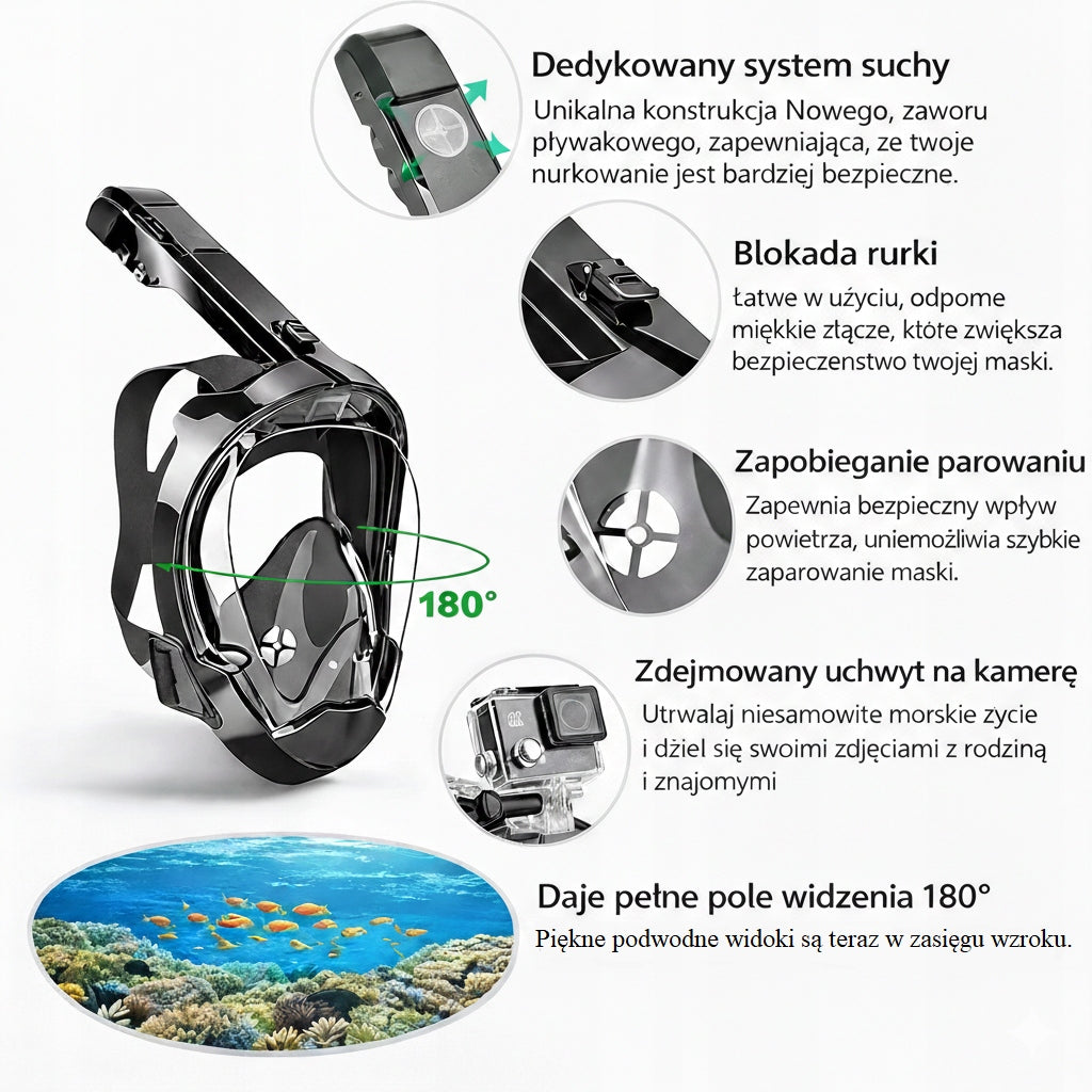 FULL FACE SNORKELING MASK FOR WATER L/XL Packaging status original