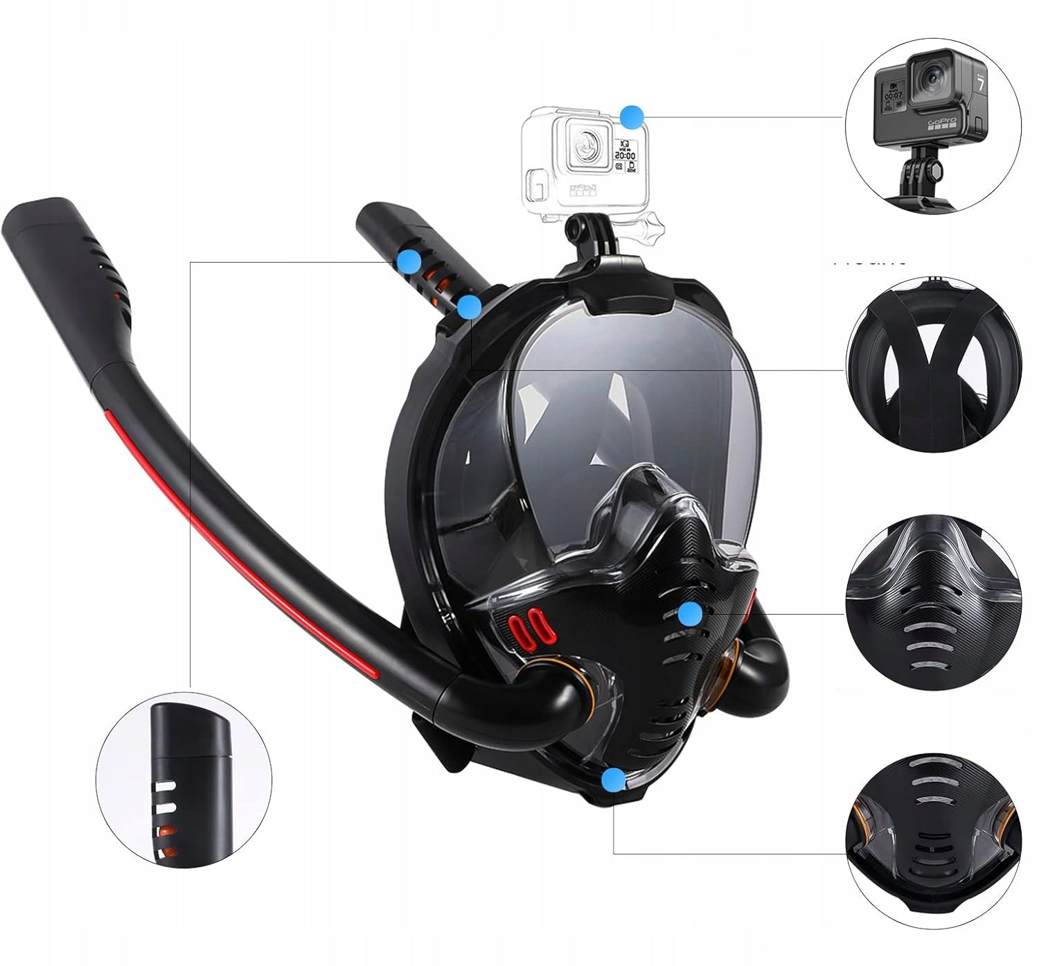 FULL FACE SNORKELING MASK FOR WATER S/M EAN (GTIN) 5903686069833