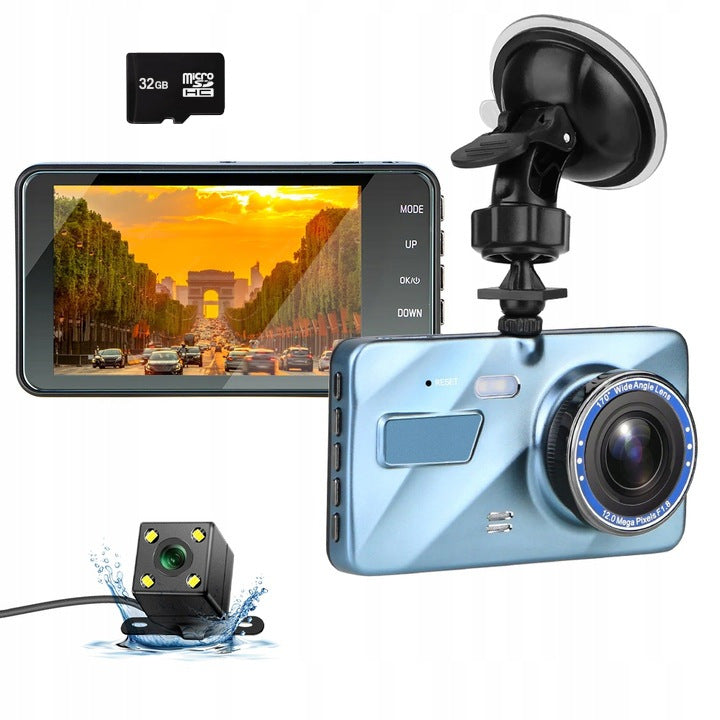 FULL HD VIDEO RECORDER CAR CAMERA REVERSING POLISH MENU CARD 32Gb