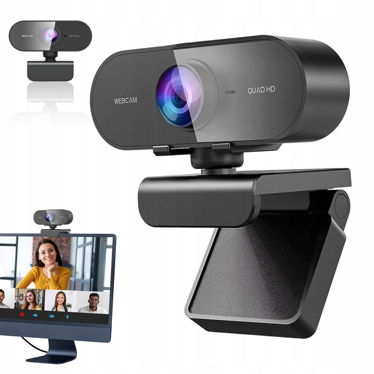 FULL HD WEBCAM 1080P USB MICROPHONE LAPTOP COMPUTER CAP Packaging status original