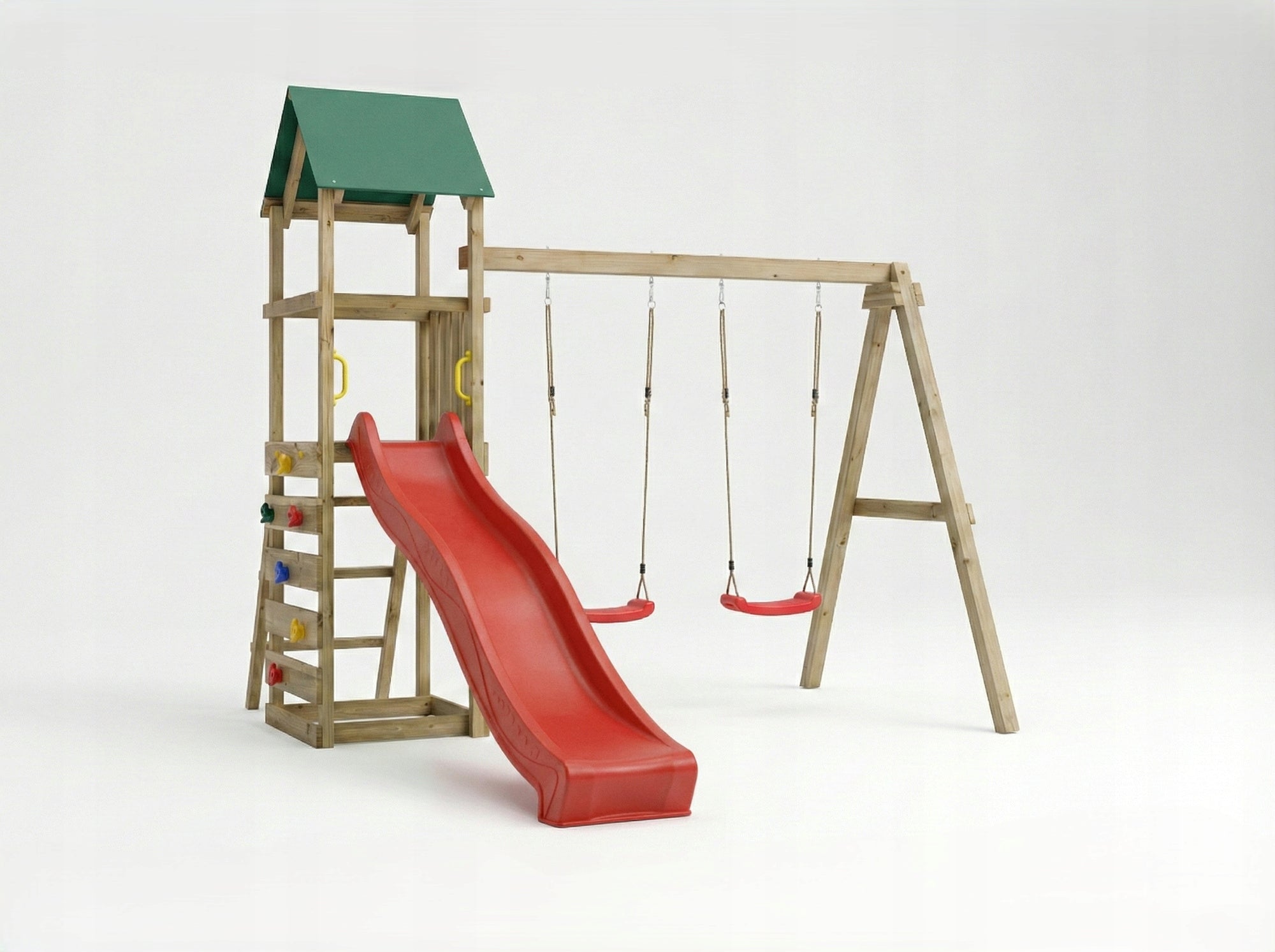 FUNGOO SQUARE TOYS WOODEN GARDEN MAXPLAY 2.1 SWING X2 COTTAGE Dominant material wood