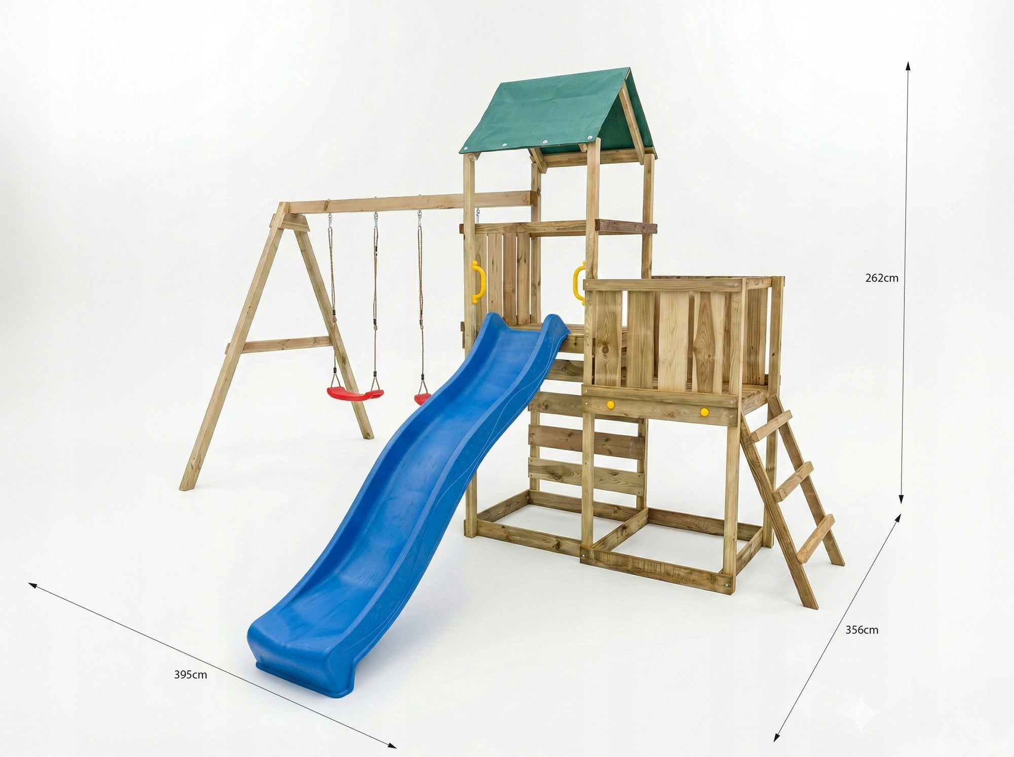 FUNGOO SQUARE TOYS WOODEN GARDEN MAXPLAY 3.1 SWING X2 COTTAGE Kind wooden