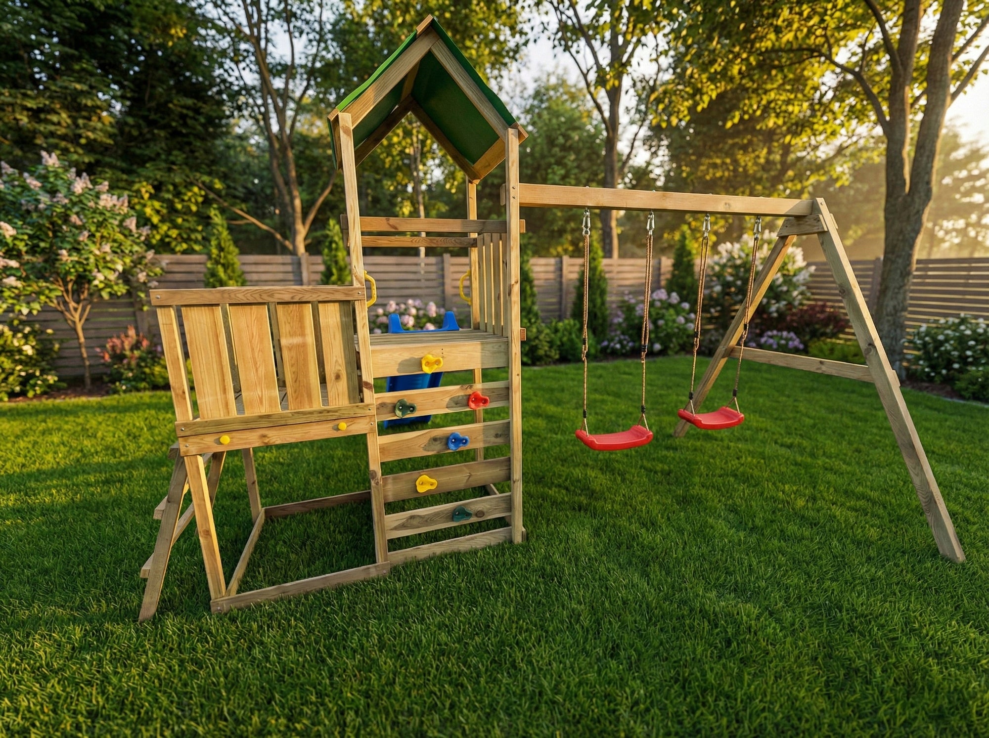 FUNGOO SQUARE TOYS WOODEN GARDEN MAXPLAY 3.1 SWING X2 COTTAGE Manufacturer code S-09880-P-K-XB-1