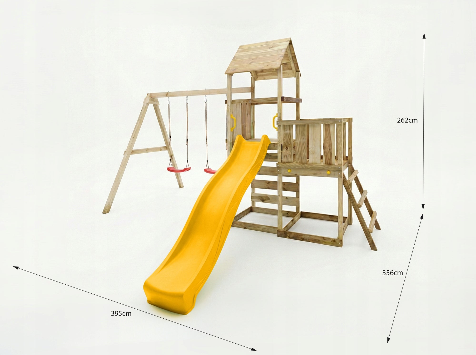 FUNGOO SQUARE TOYS WOODEN GARDEN MAXPLAY 3.2 SWING X2 COTTAGE Dominant material wood