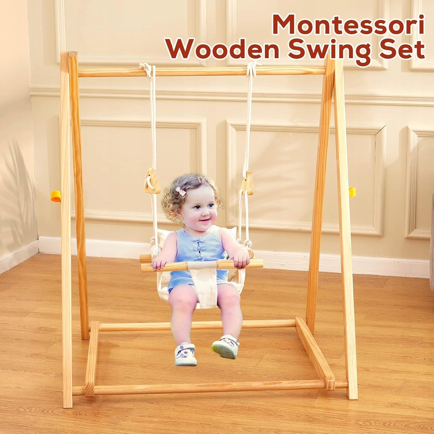 FUNLIO Wooden Swing Set for Toddlers 6-36 Months Manufacturer code 456)22