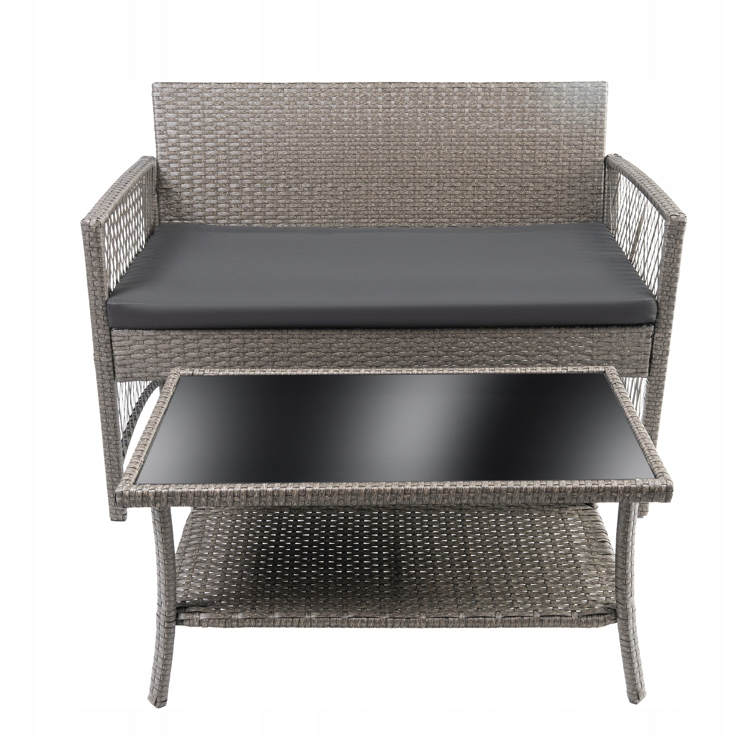 FURNIFY | GARDEN FURNITURE SET | TECHNORATTAN FURNITURE SOFA 2xFOTEL TABLE Main material synthetic rattan