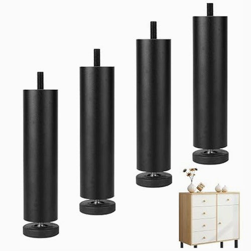 FURNITURE FEET ALUMINUM ADJUSTABLE BLACK 20 CM THREAD M8 4 PCS. steel