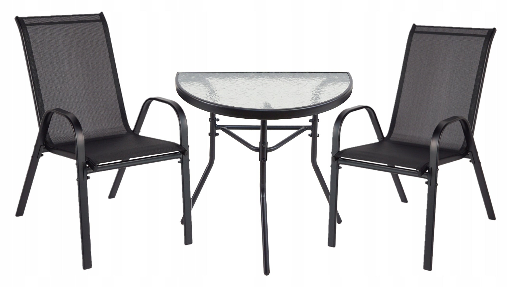 FURNITURE FOR BALCONY TABLE +2 CHAIRS GARDEN SET FURNITURE SET BLACK Number of items in the set 3