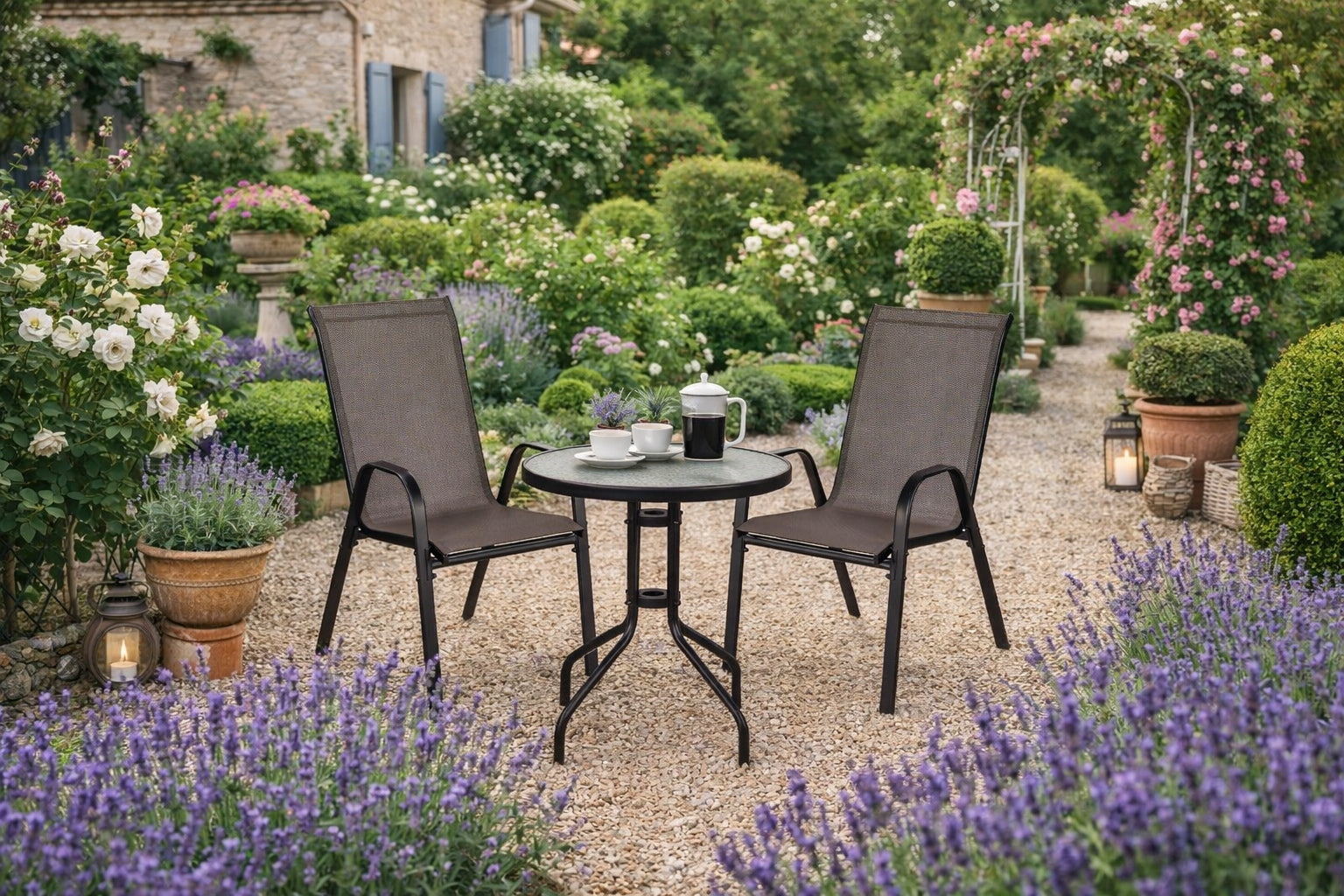 FURNITURE FOR BALCONY TABLE +2 CHAIRS GARDEN SET FURNITURE SET GREY Manufacturer code ZO1000 SZARY