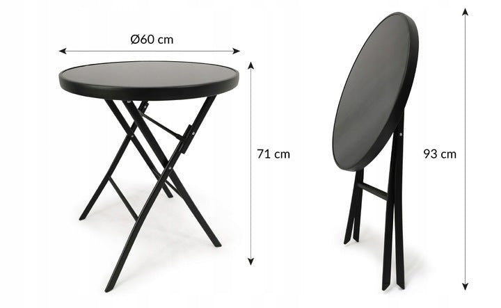 FURNITURE FOR BALCONY TERRACE FOLDING SET TASOS 2-OS 60 L BLACK Manufacturer Kontrast