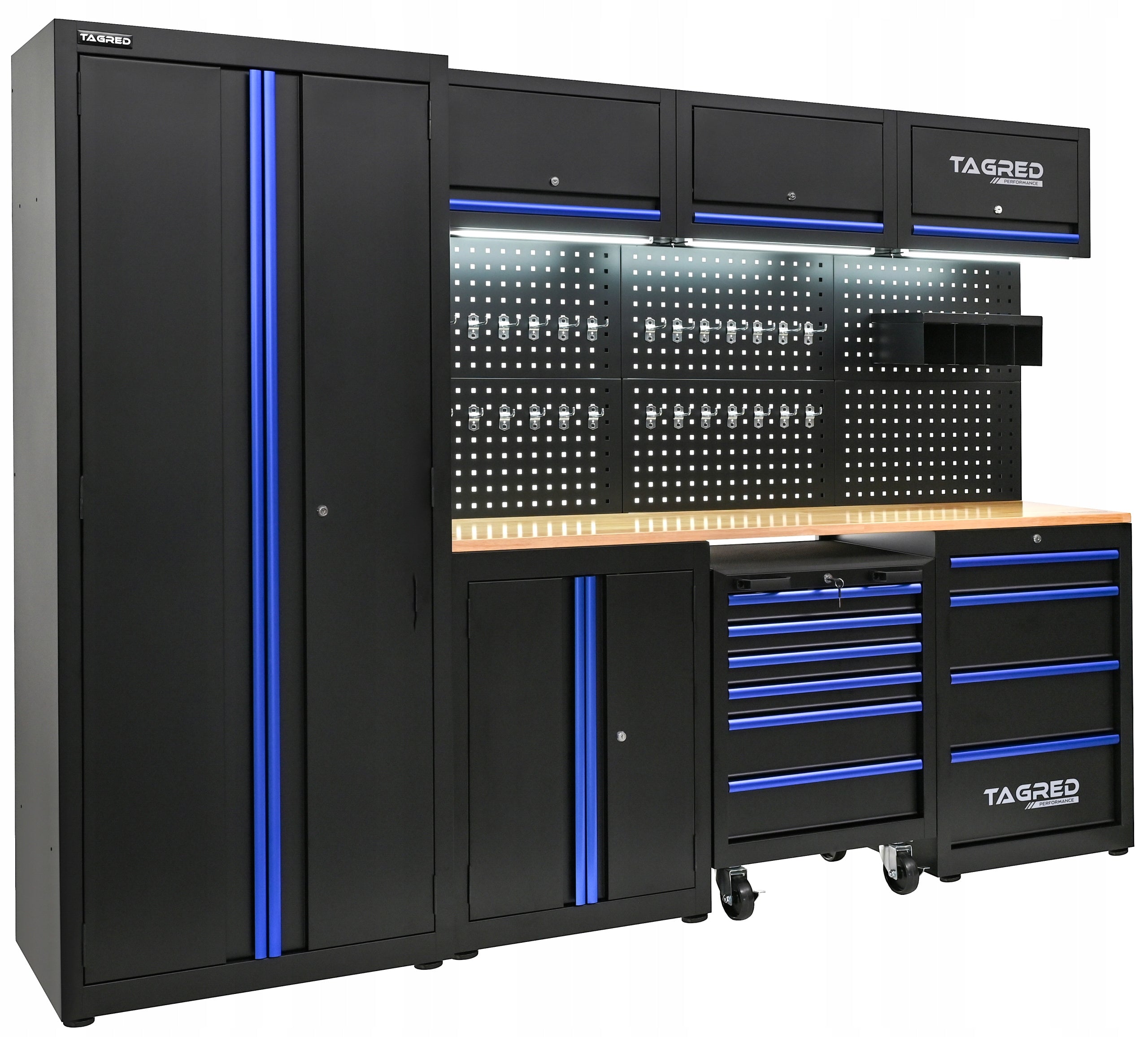 FURNITURE FOR WORKSHOP, GARAGE 8 MODULES, LED TOOL CABINET + SET Manufacturer code TA1928 MEBLE WARSZTATOWE GARAŻOWE