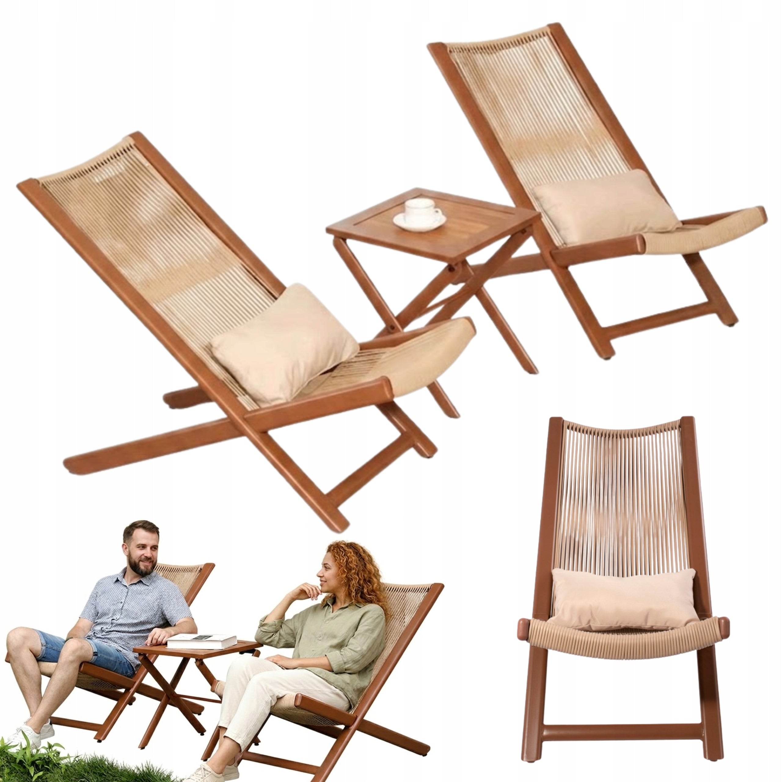 FURNITURE GARDEN SET FOLDING TABLE CHAIRS FOLDING ON TARS BALCONY 2x+1